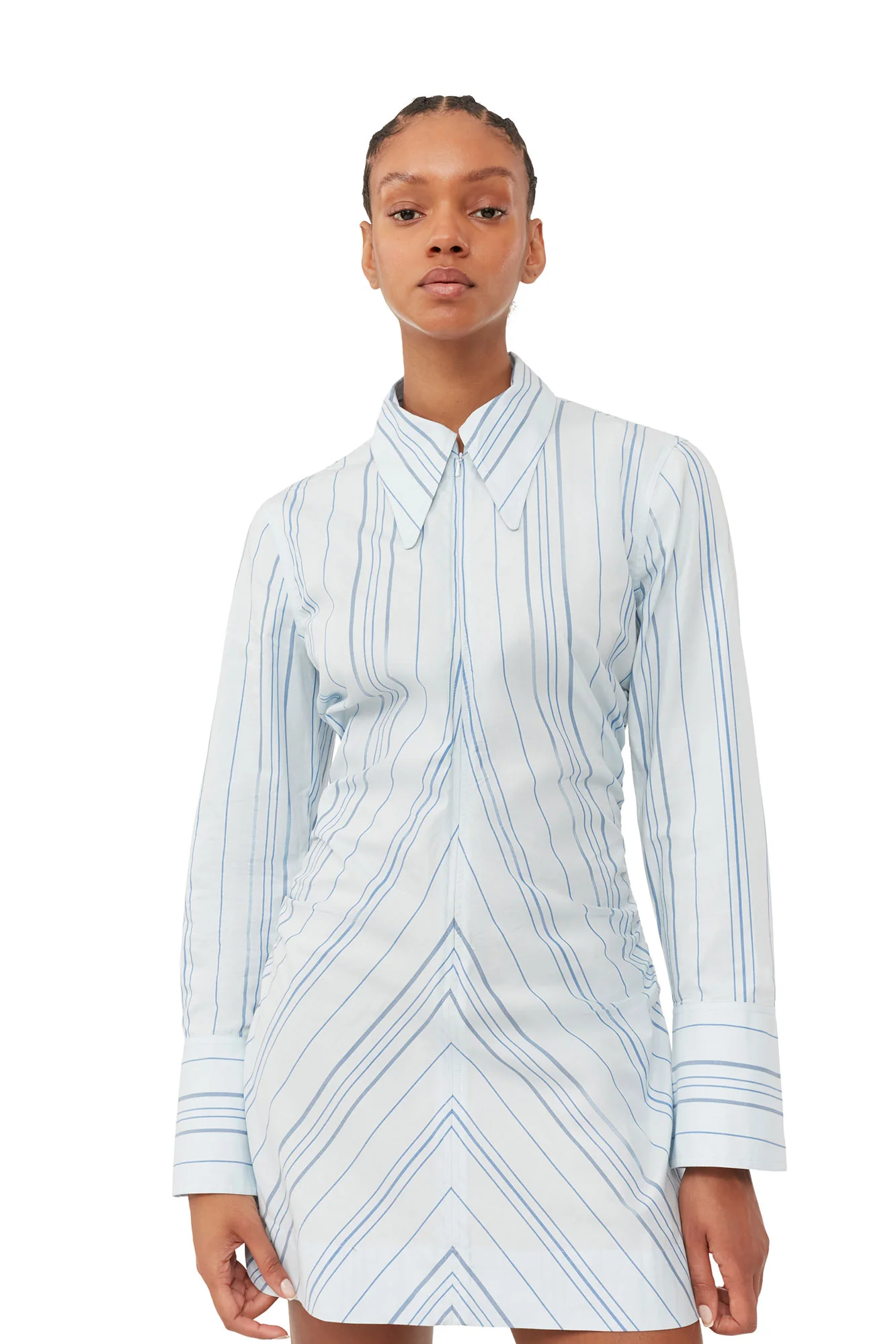 Striped Twill Fitted Tunic | Heather - Image 5