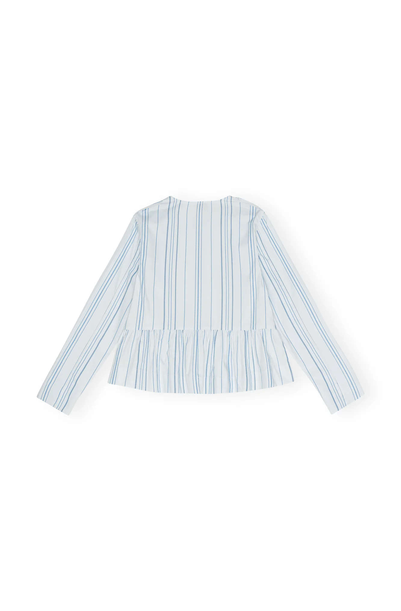 Striped Twill Peplum Blouse | Heather - Image 2