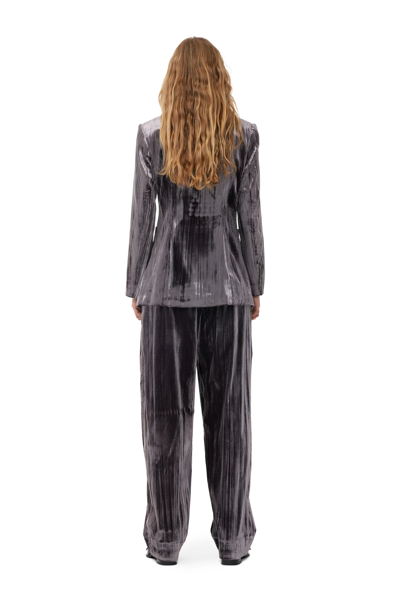 Striped Velvet Blazer | Phantom - Image 5