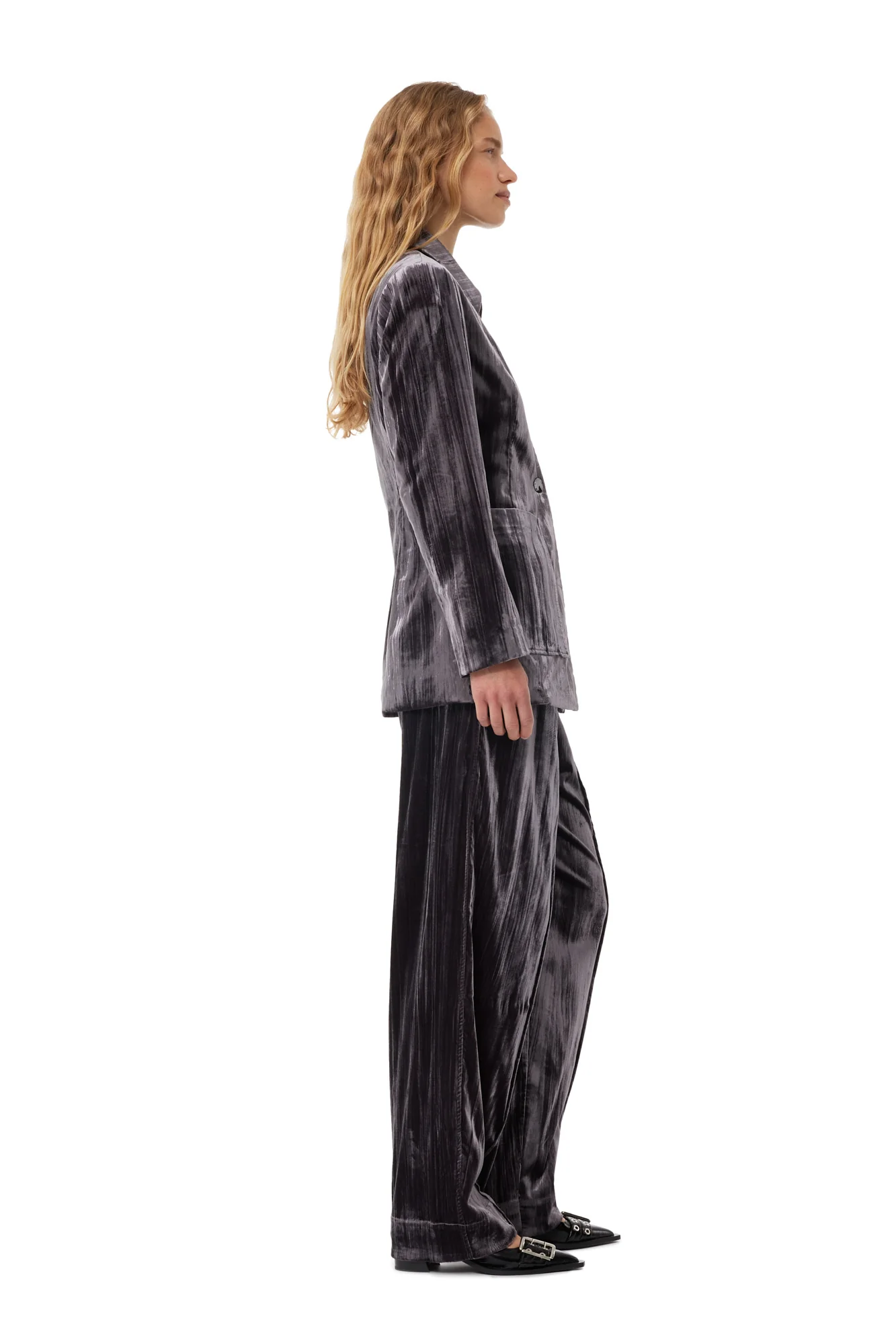 Striped Velvet Blazer | Phantom - Image 6
