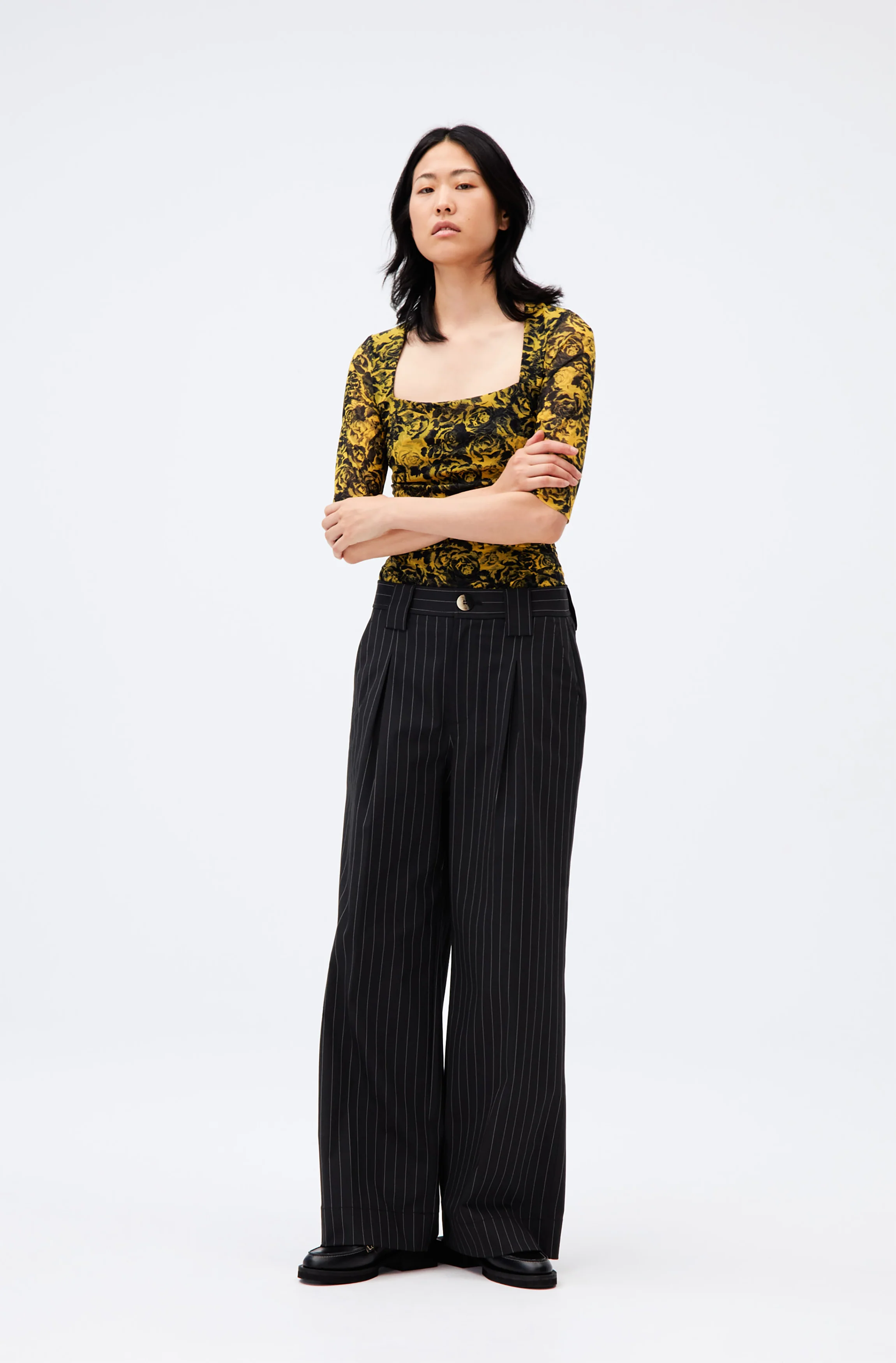 Striped Wide Trousers | Phantom - Image 3