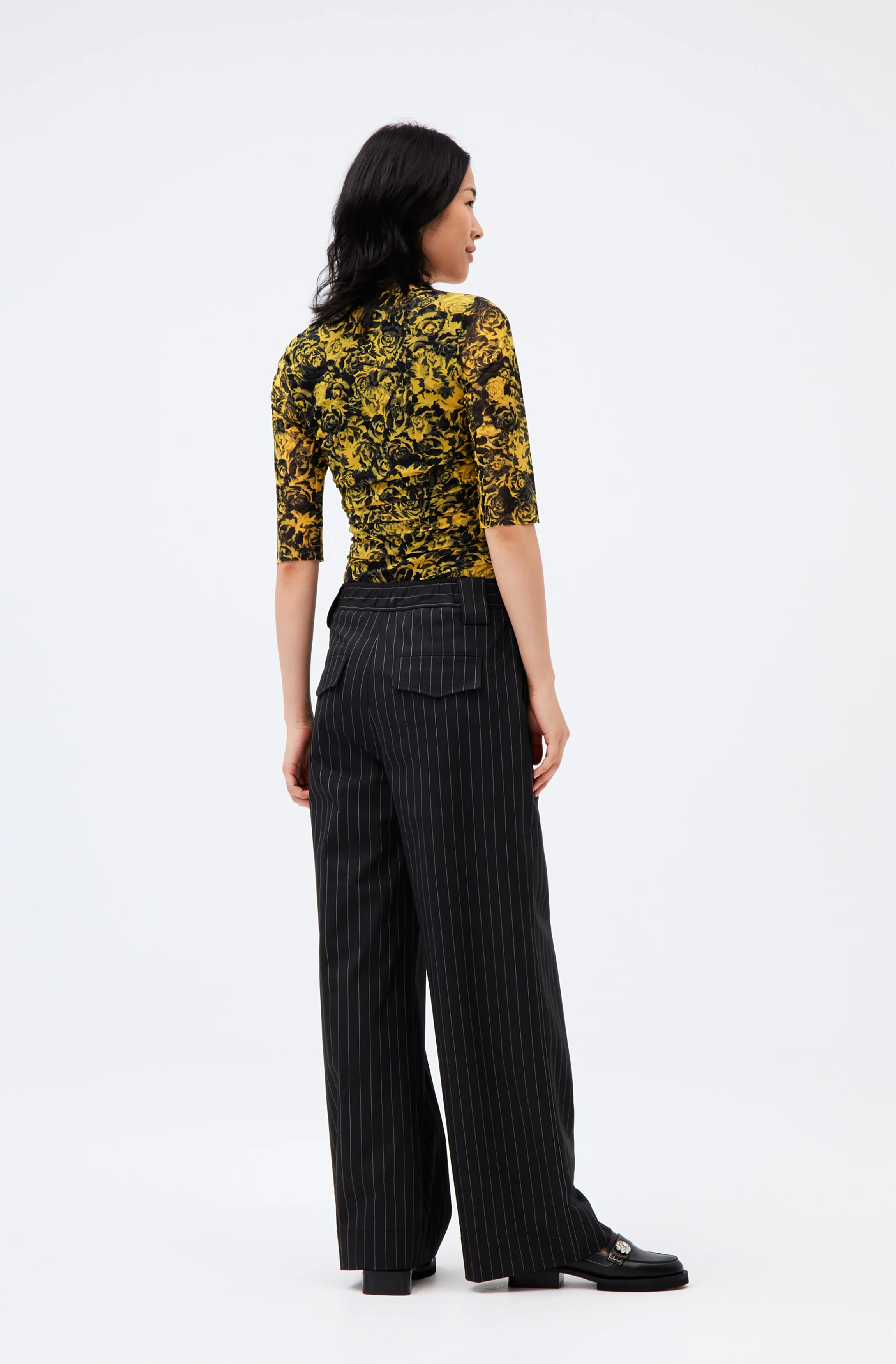 Striped Wide Trousers | Phantom - Image 4
