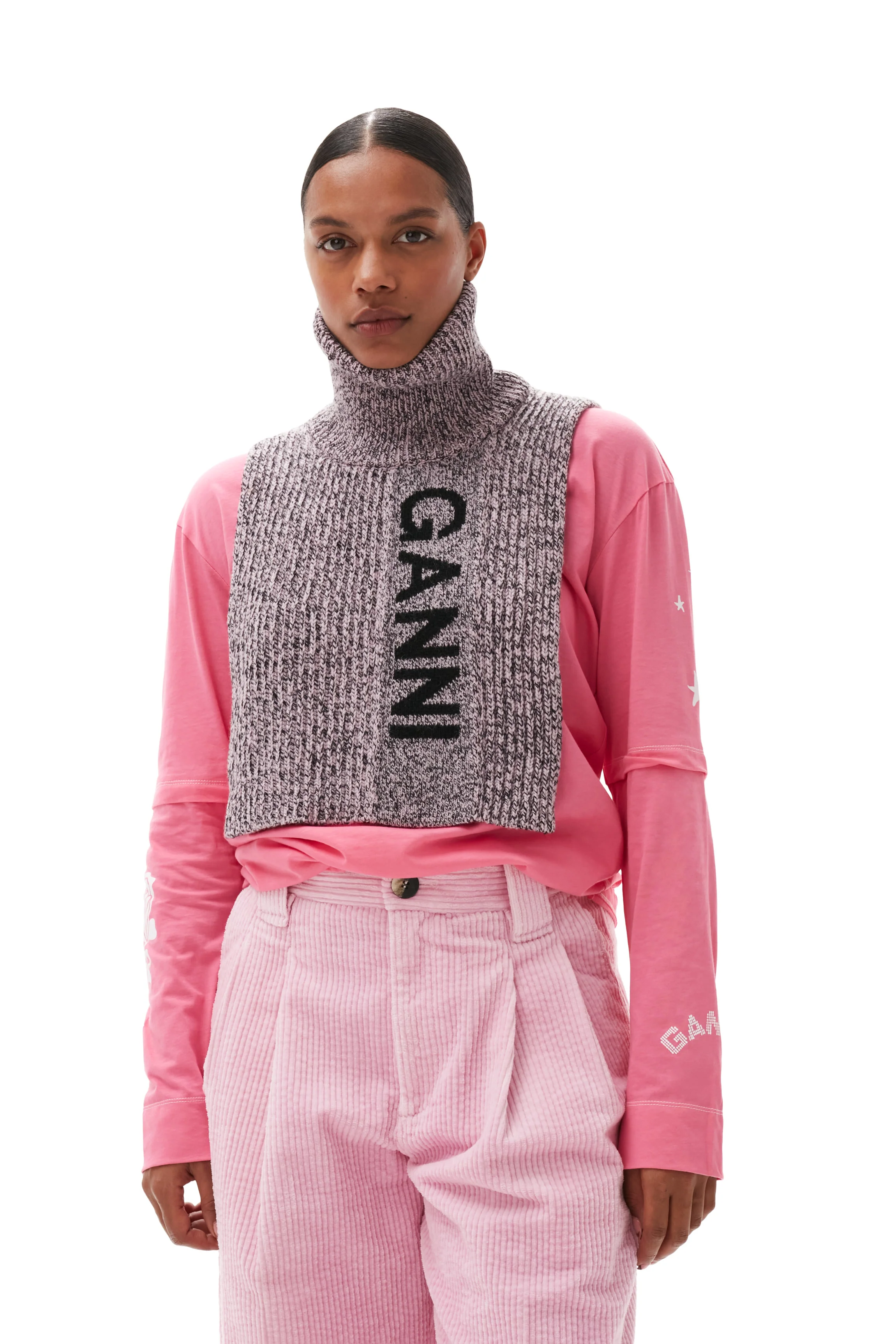 Structured Rib Knit Bib | Lilac Sachet - Image 4