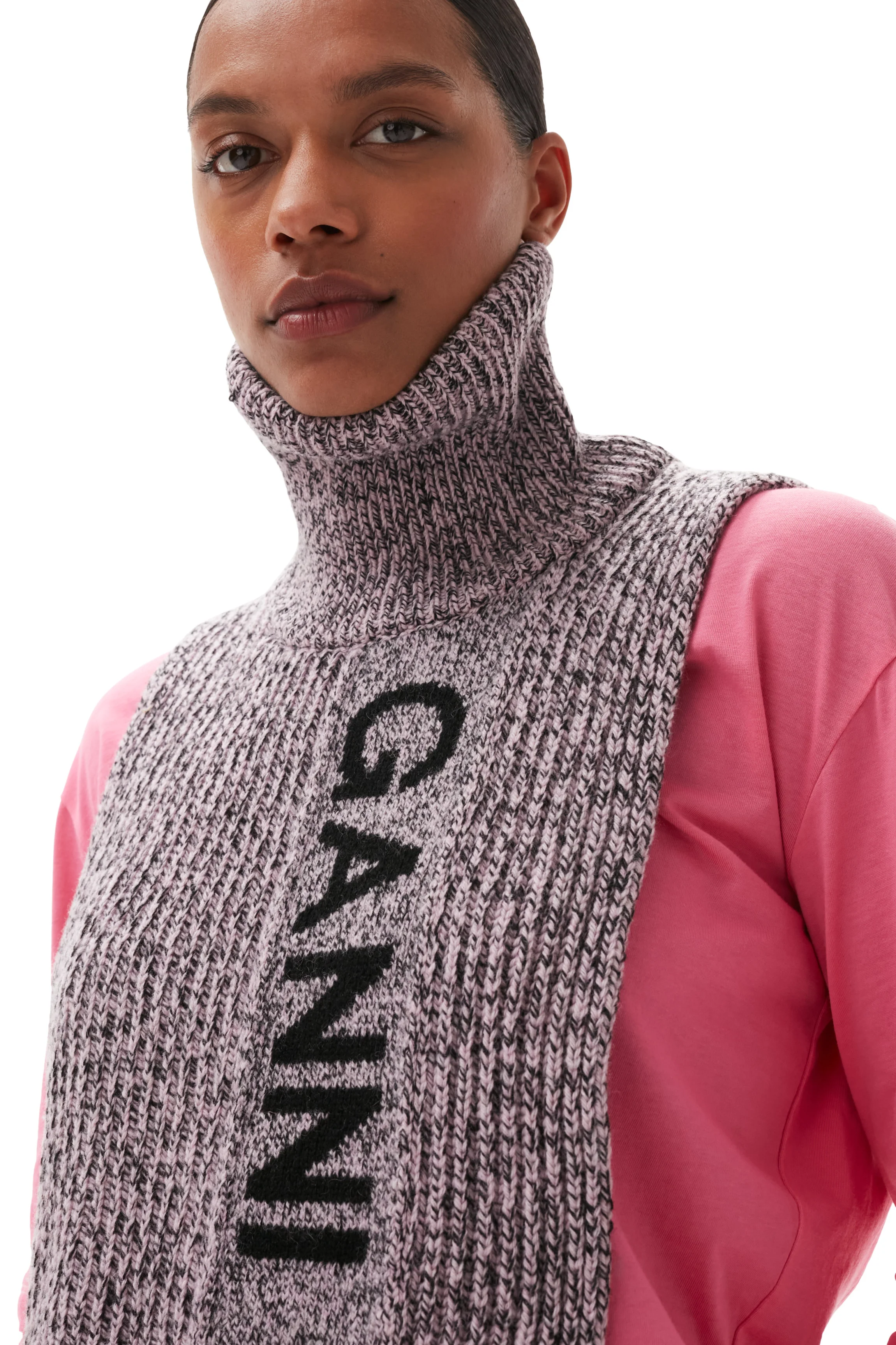 Structured Rib Knit Bib | Lilac Sachet - Image 5