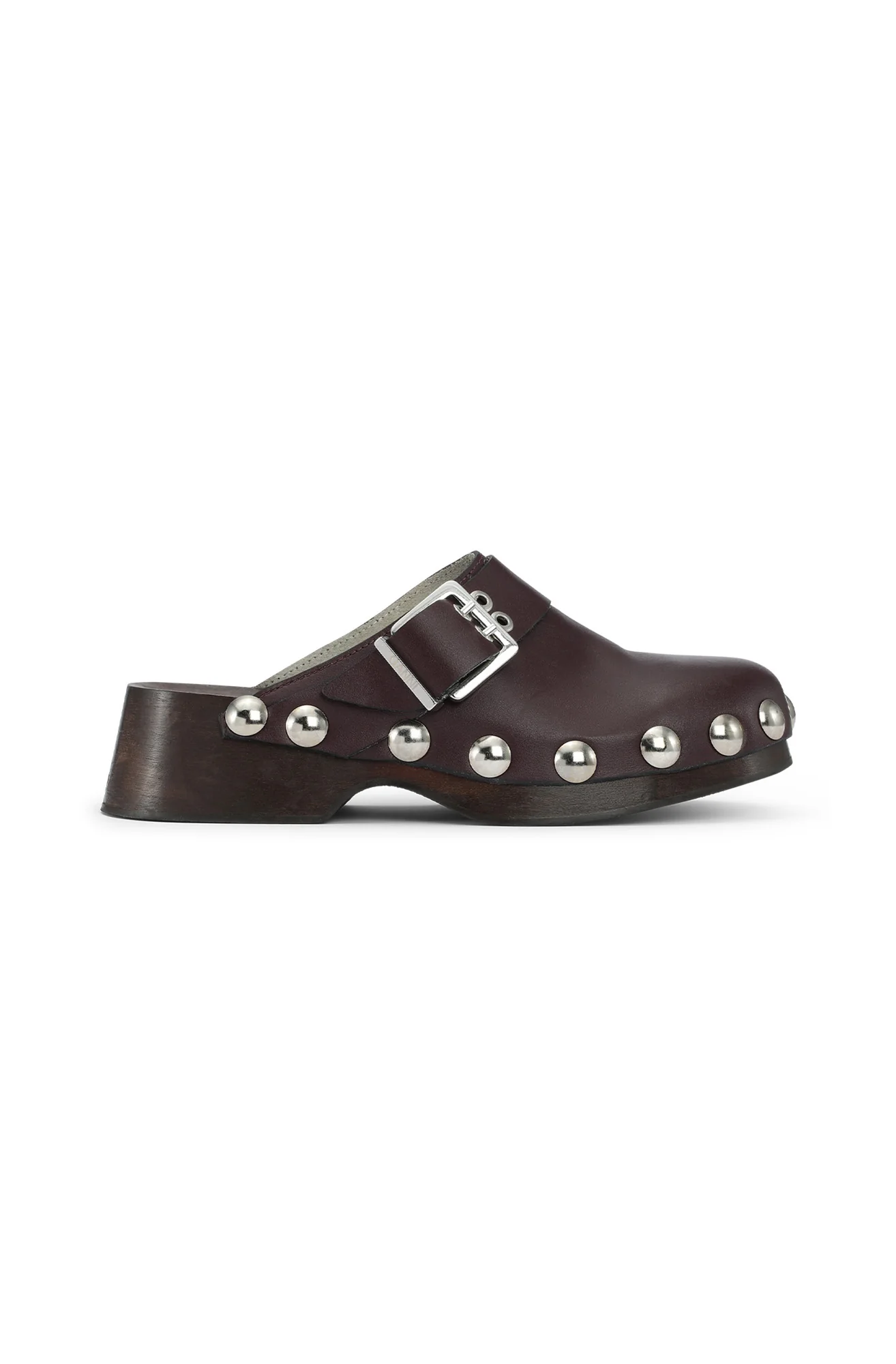 Studded Leather Clogs | Black