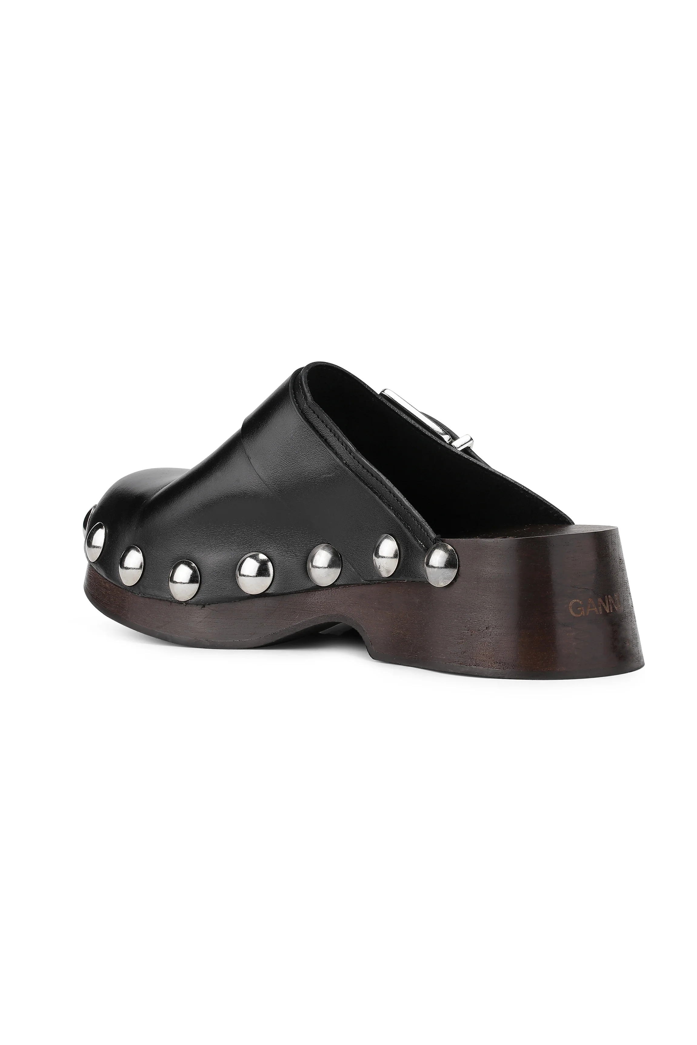 Studded Leather Clogs | Black - Image 2