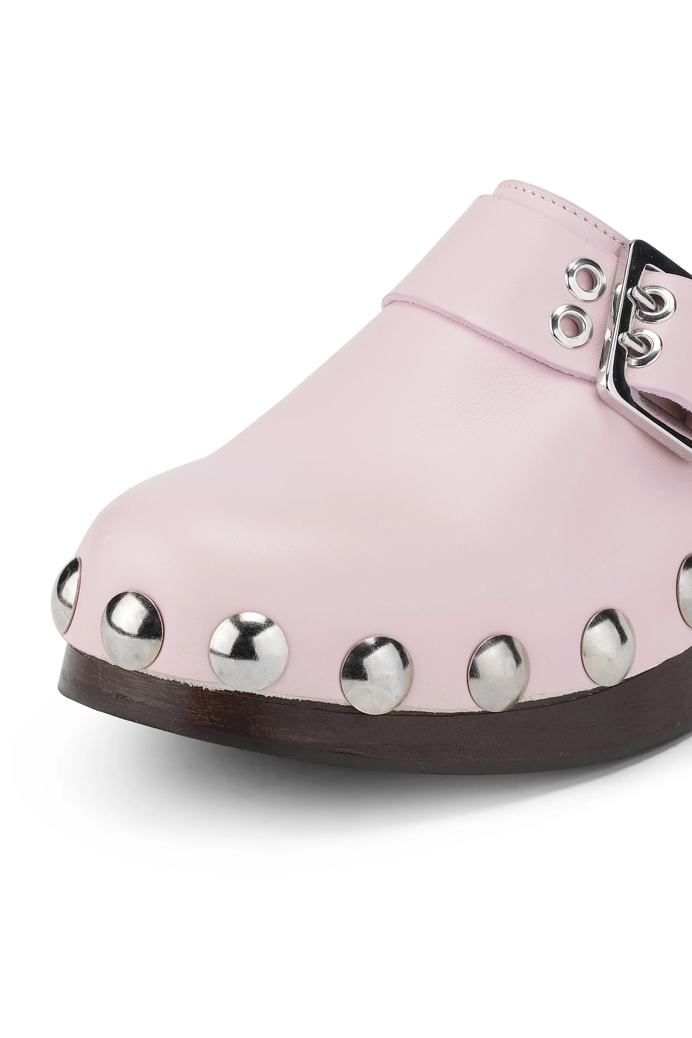 Studded Leather Clogs | Pale Lilac - Image 3