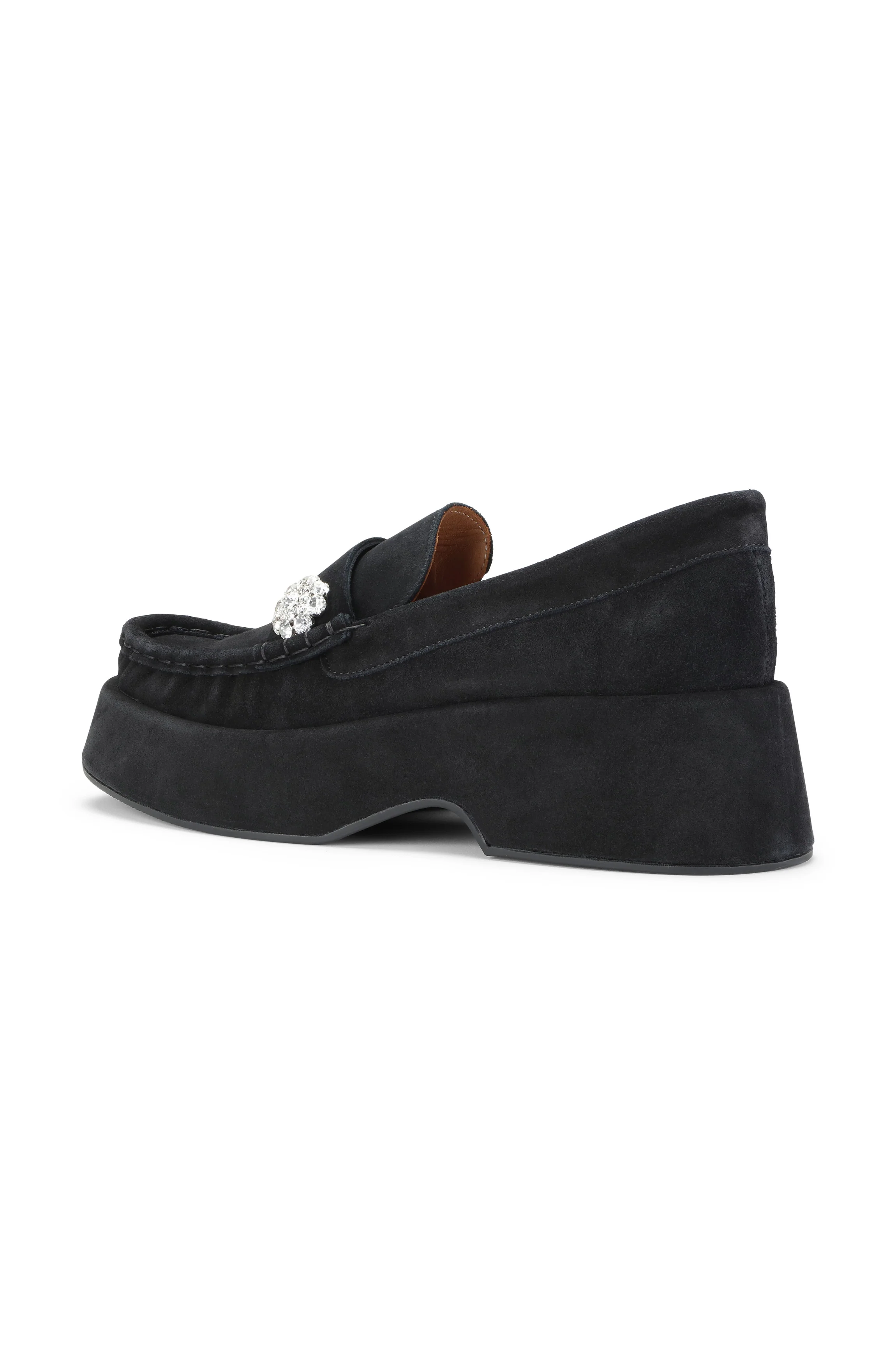 Suede Jewel Loafers | Black - Image 2
