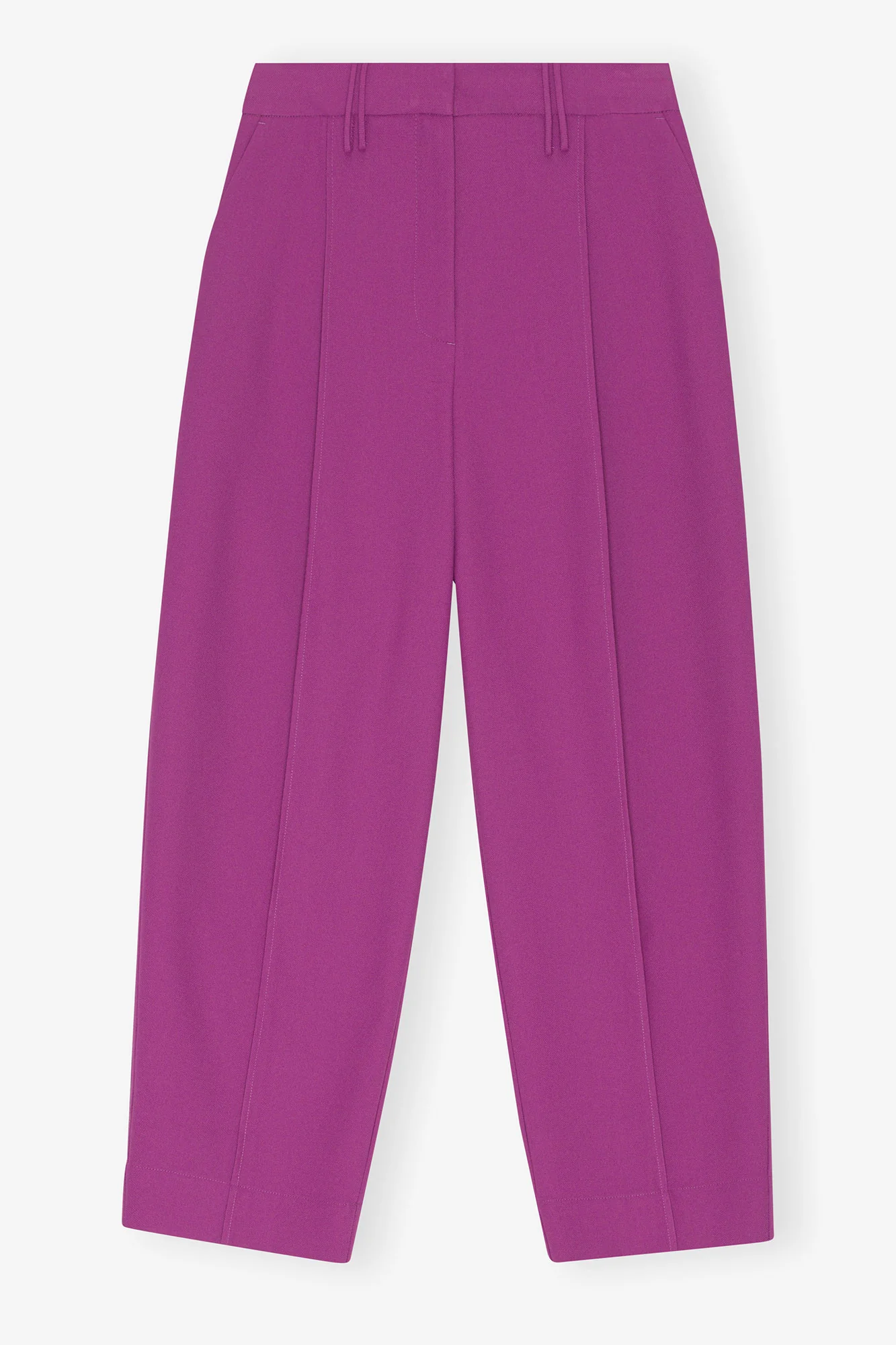 Summer Suiting Relaxed Pleated Trousers | Purple Wine - Image 2