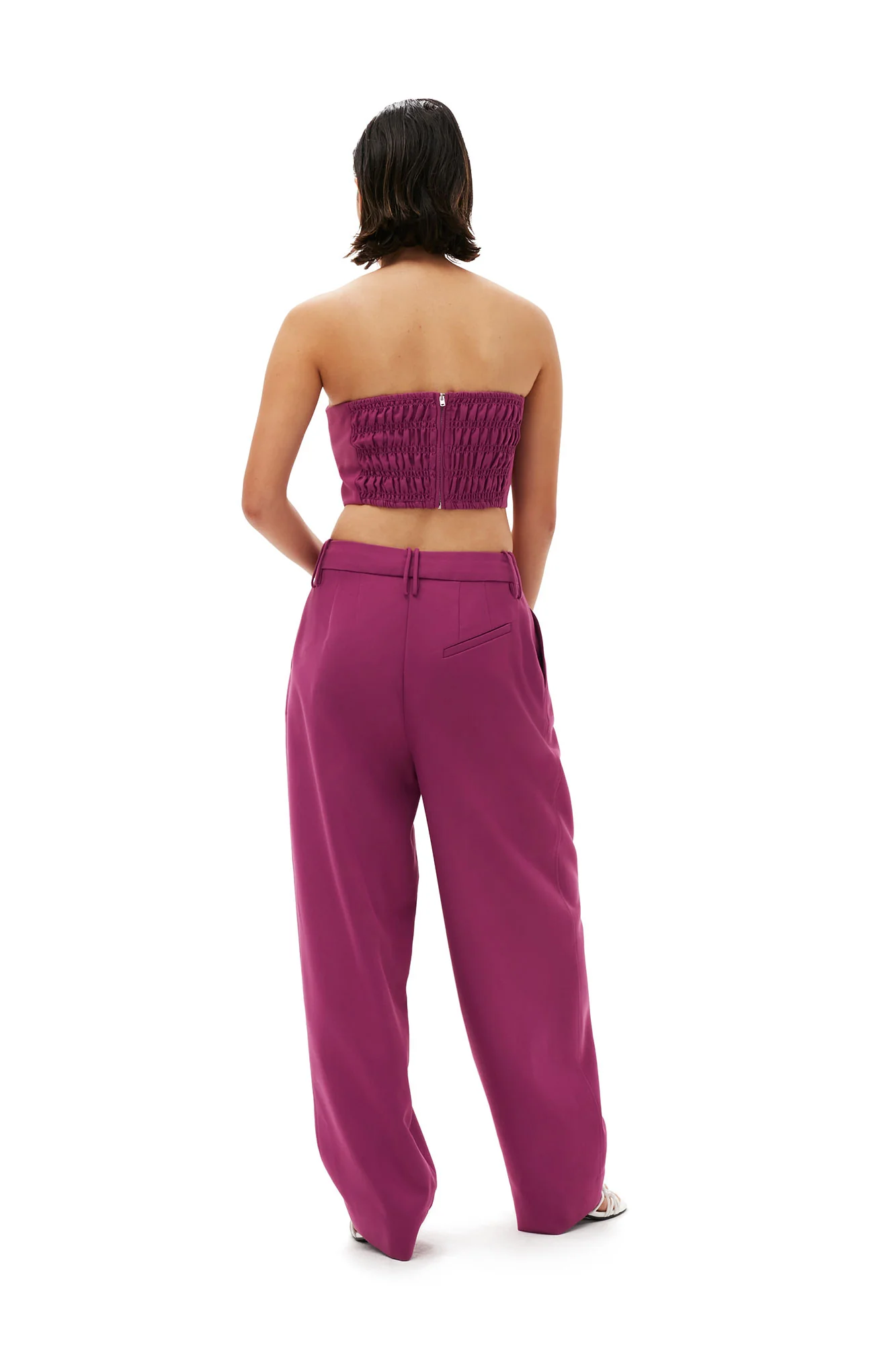 Summer Suiting Sleeveless Top | Purple Wine - Image 2