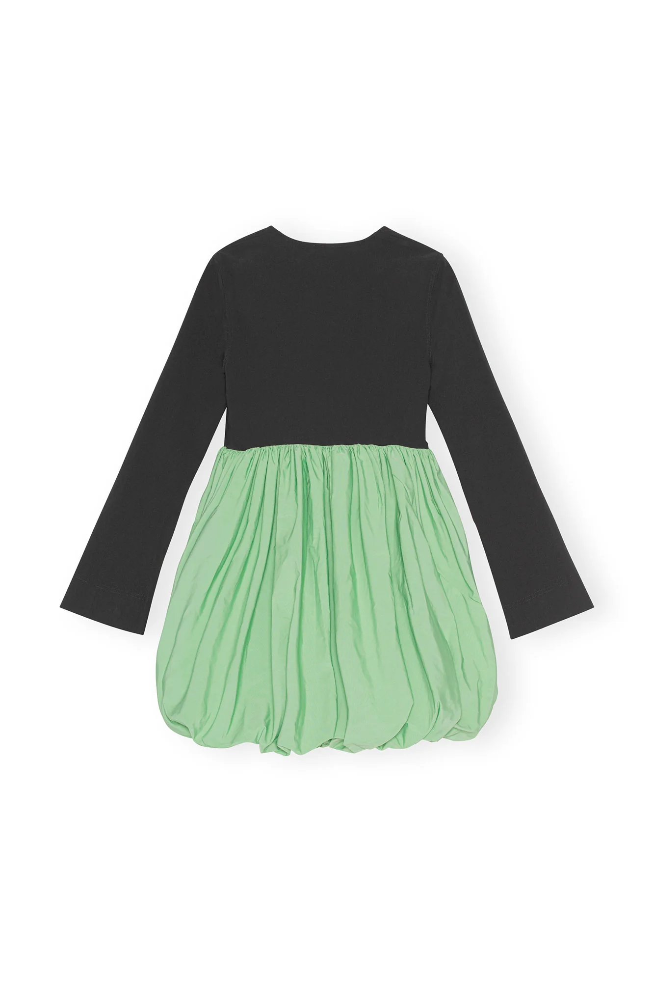 Taffeta Balloon Mini Dress | Black - Image 2