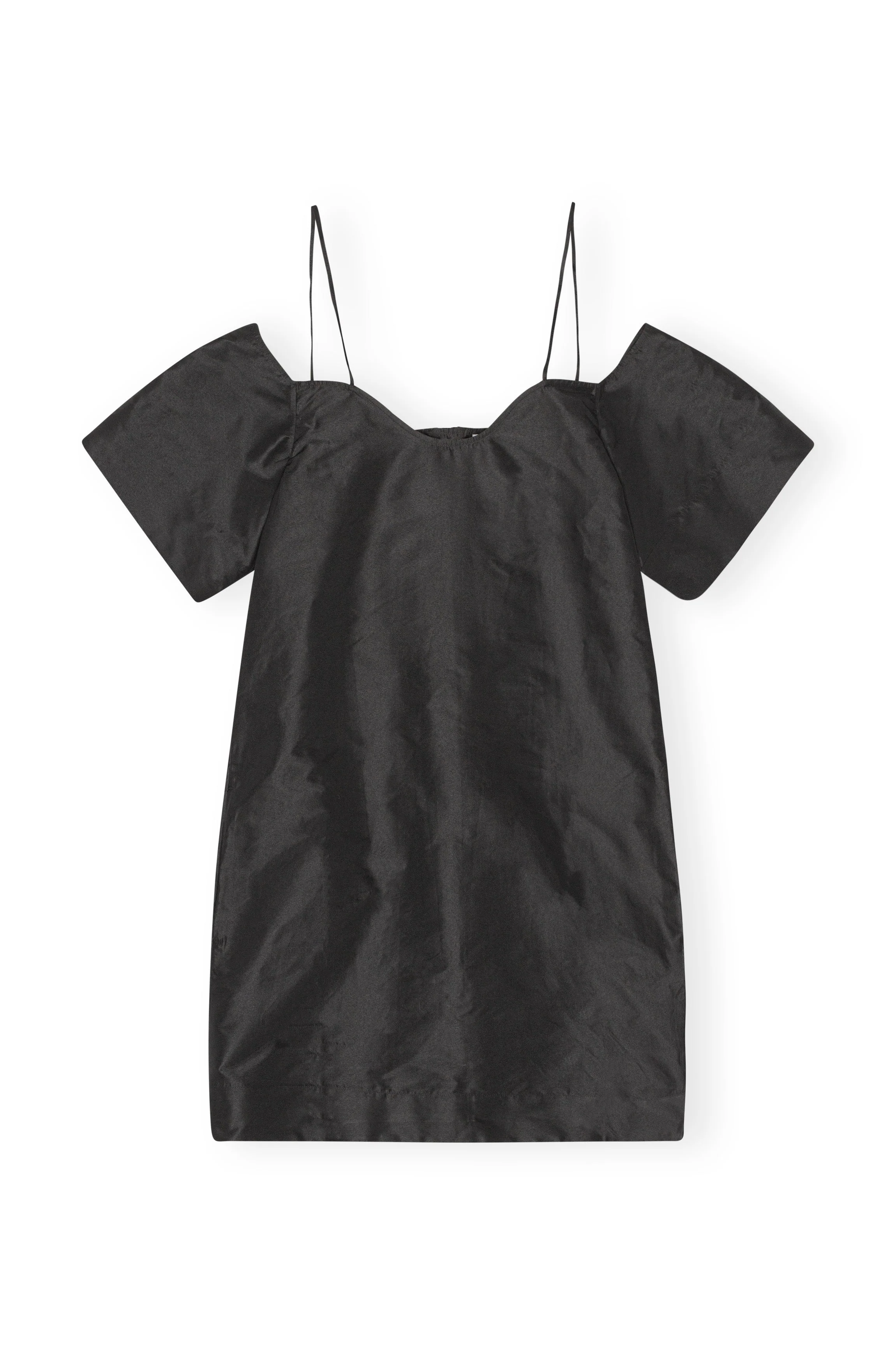 Taffeta Mini Dress | Black
