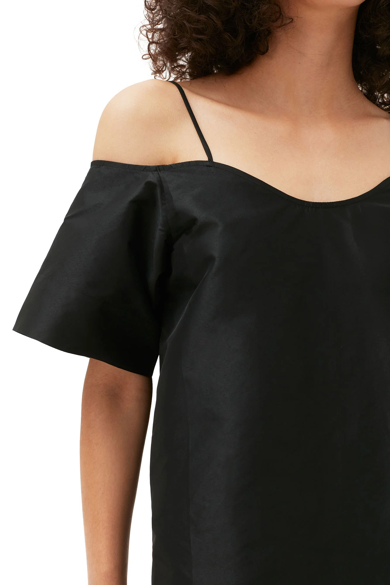 Taffeta Mini Dress | Black - Image 10