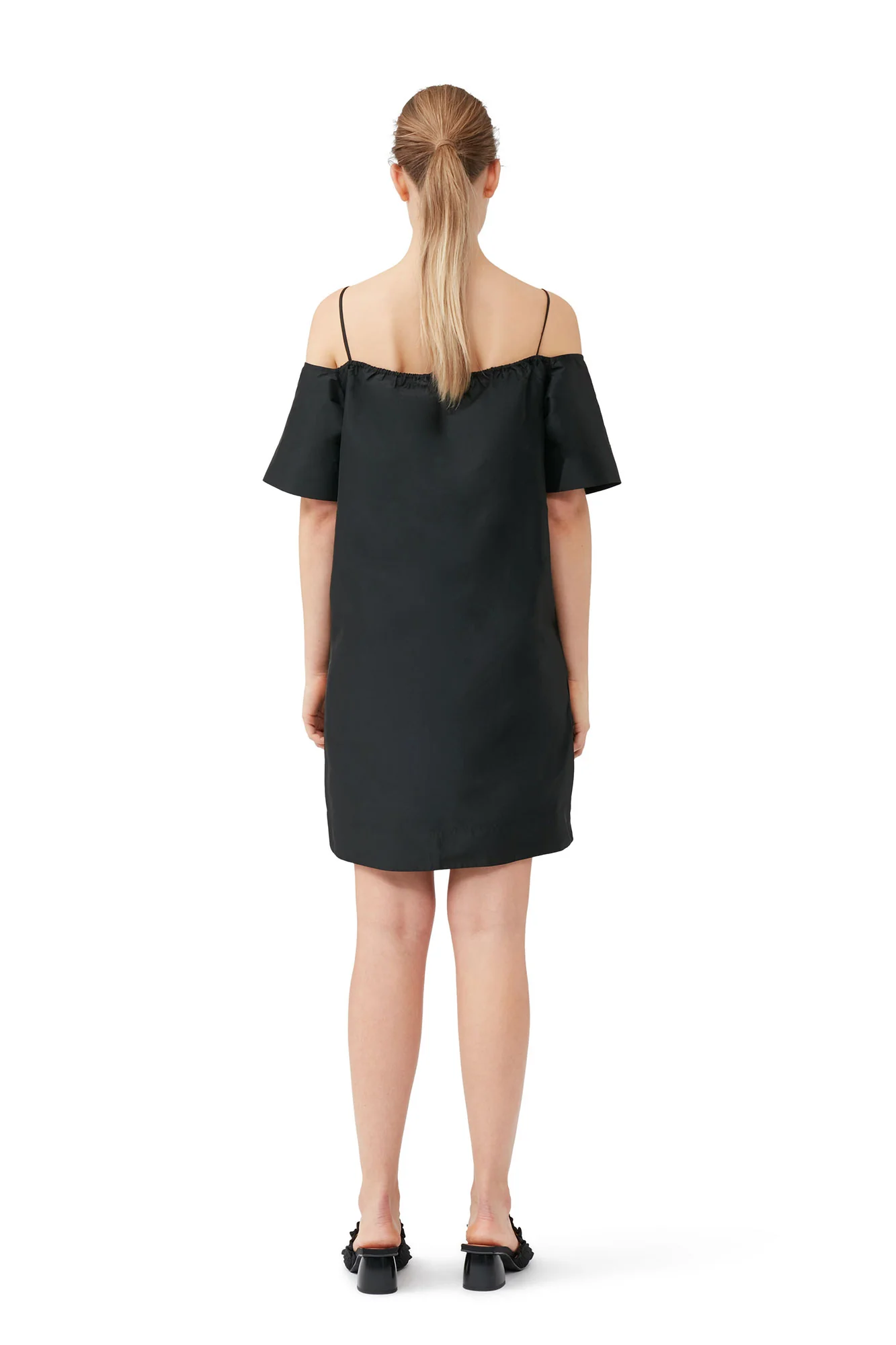 Taffeta Mini Dress | Black - Image 4