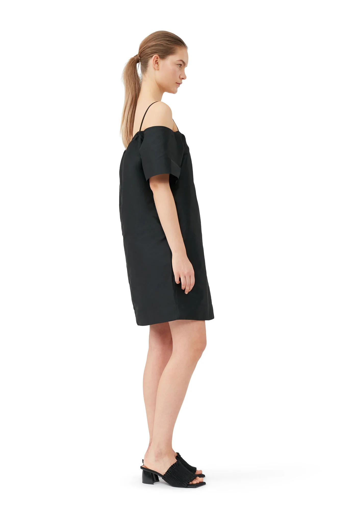 Taffeta Mini Dress | Black - Image 5
