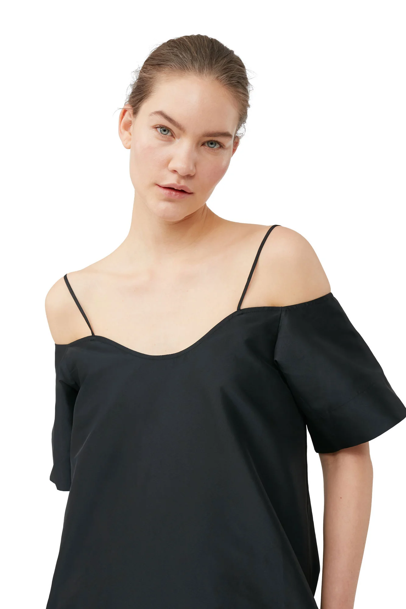 Taffeta Mini Dress | Black - Image 6