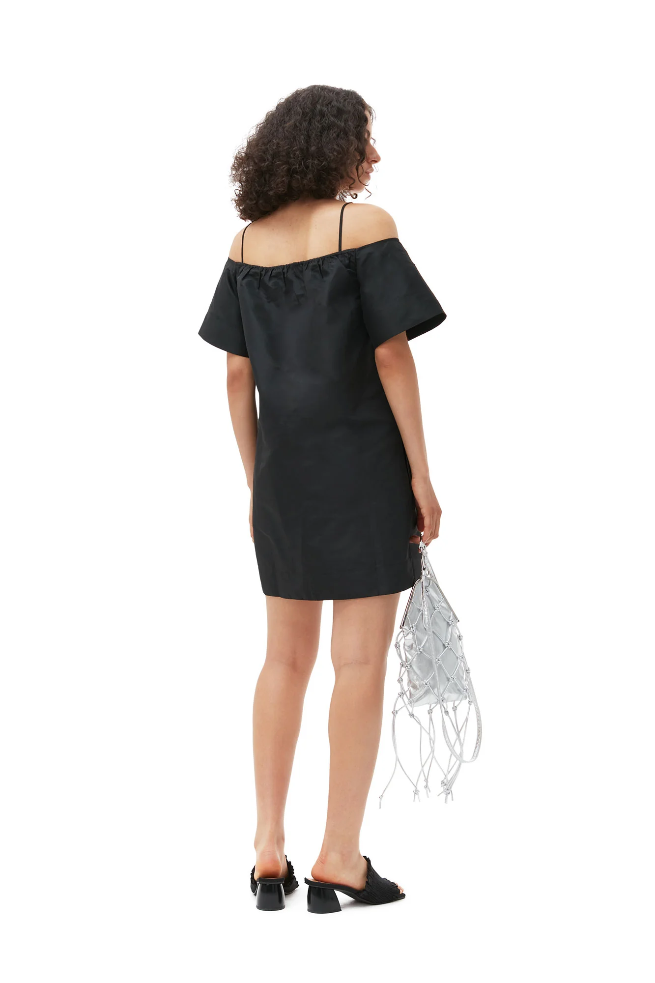 Taffeta Mini Dress | Black - Image 8