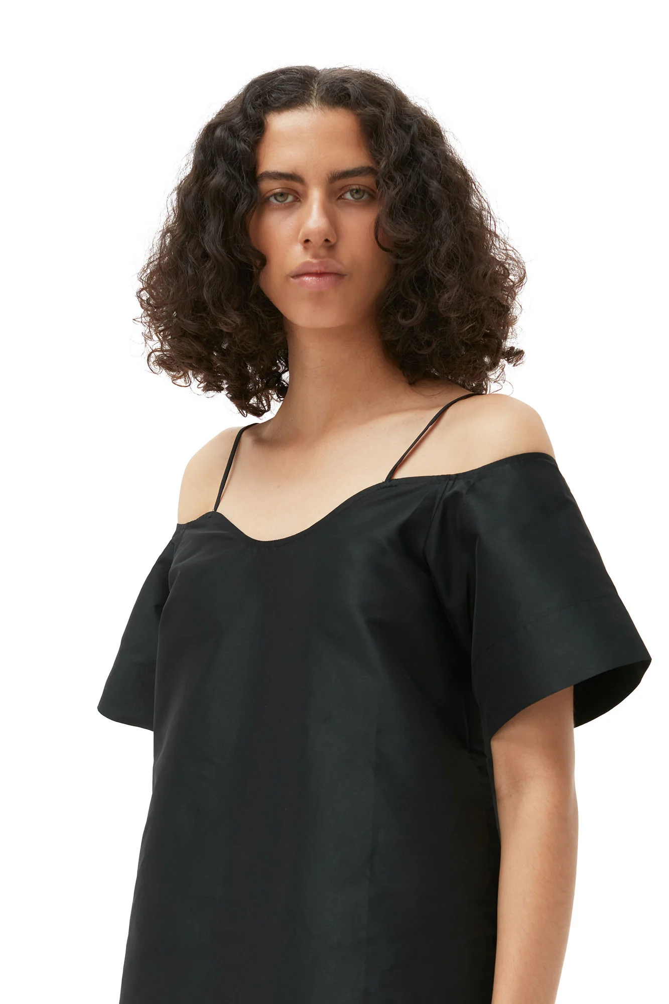 Taffeta Mini Dress | Black - Image 9