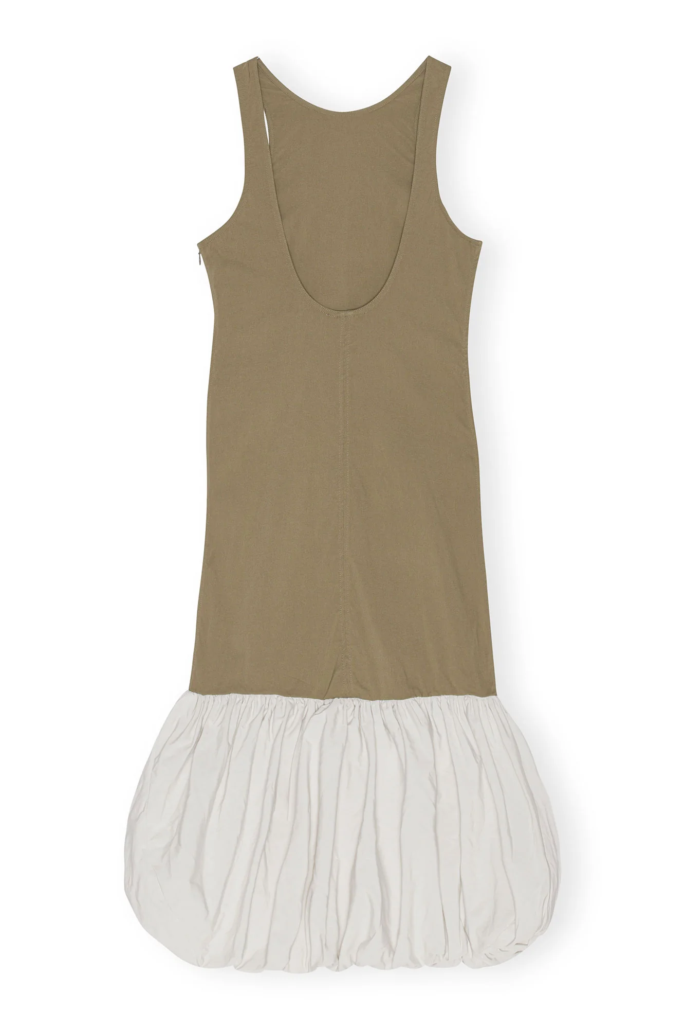 Taffeta Mix Open Back Dress | Aloe - Image 2