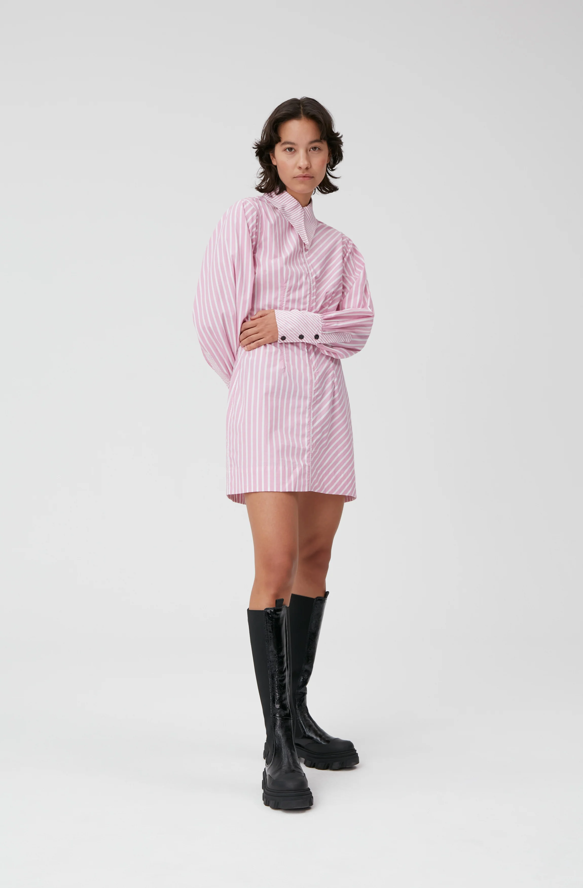Tailored Shirt Mini Dress | Moonlight Mauve - Image 2