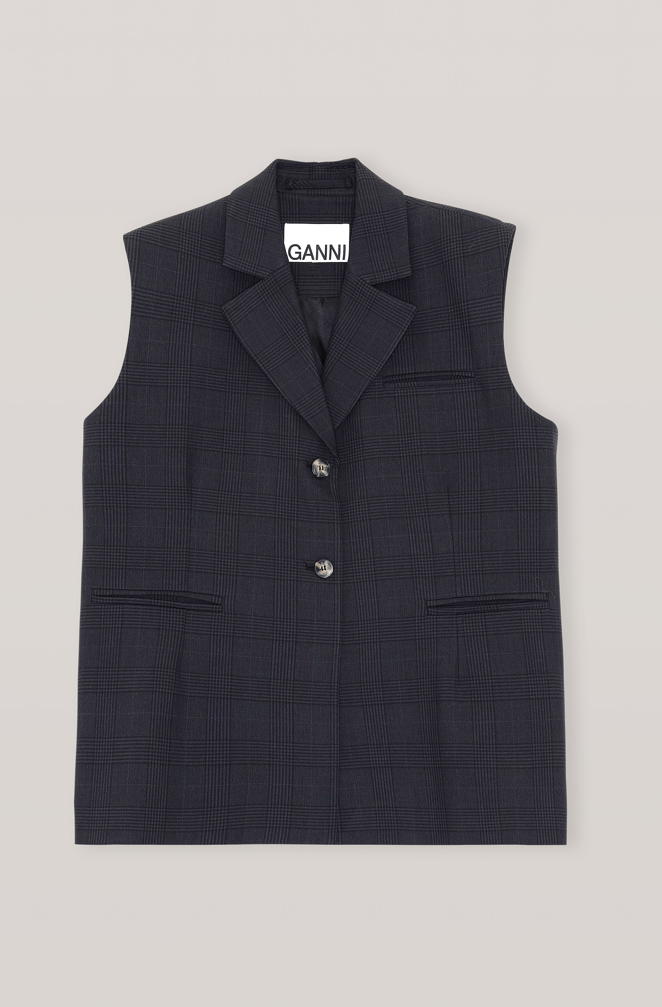 Tartan Oversized Vest | Phantom