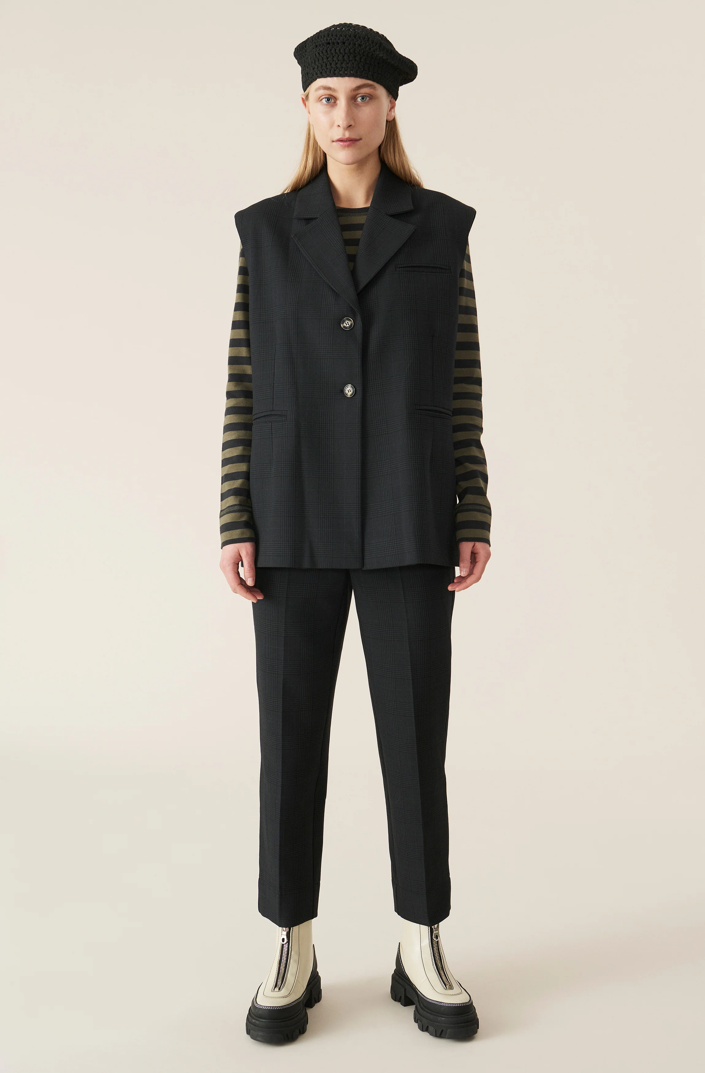 Tartan Oversized Vest | Phantom - Image 3