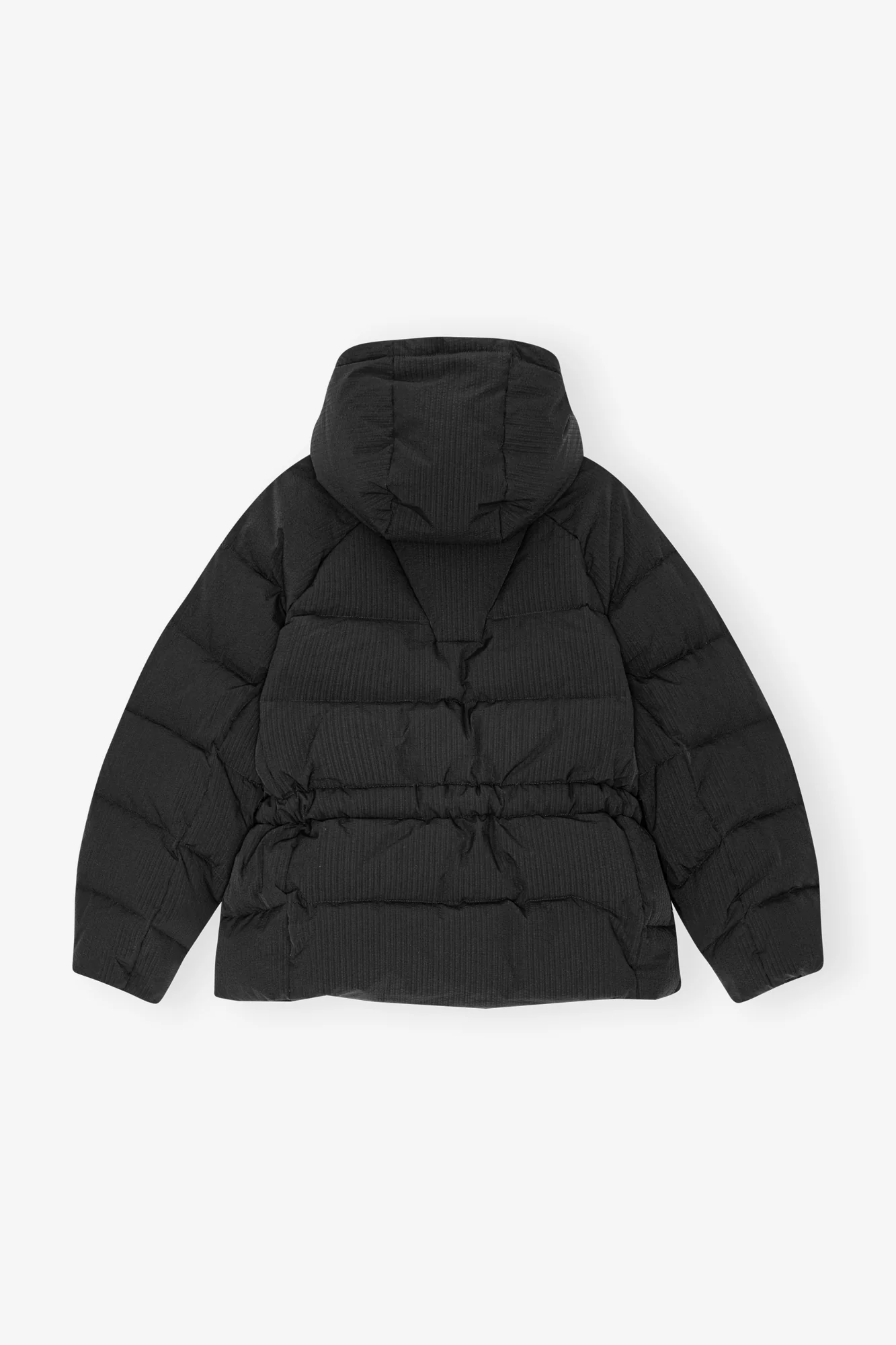 Tech Seersucker Oversized Puffer Jacket | Black - Image 2