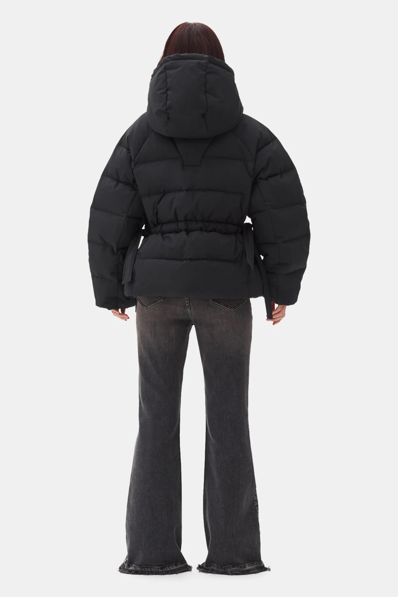 Tech Seersucker Oversized Puffer Jacket | Black - Image 6
