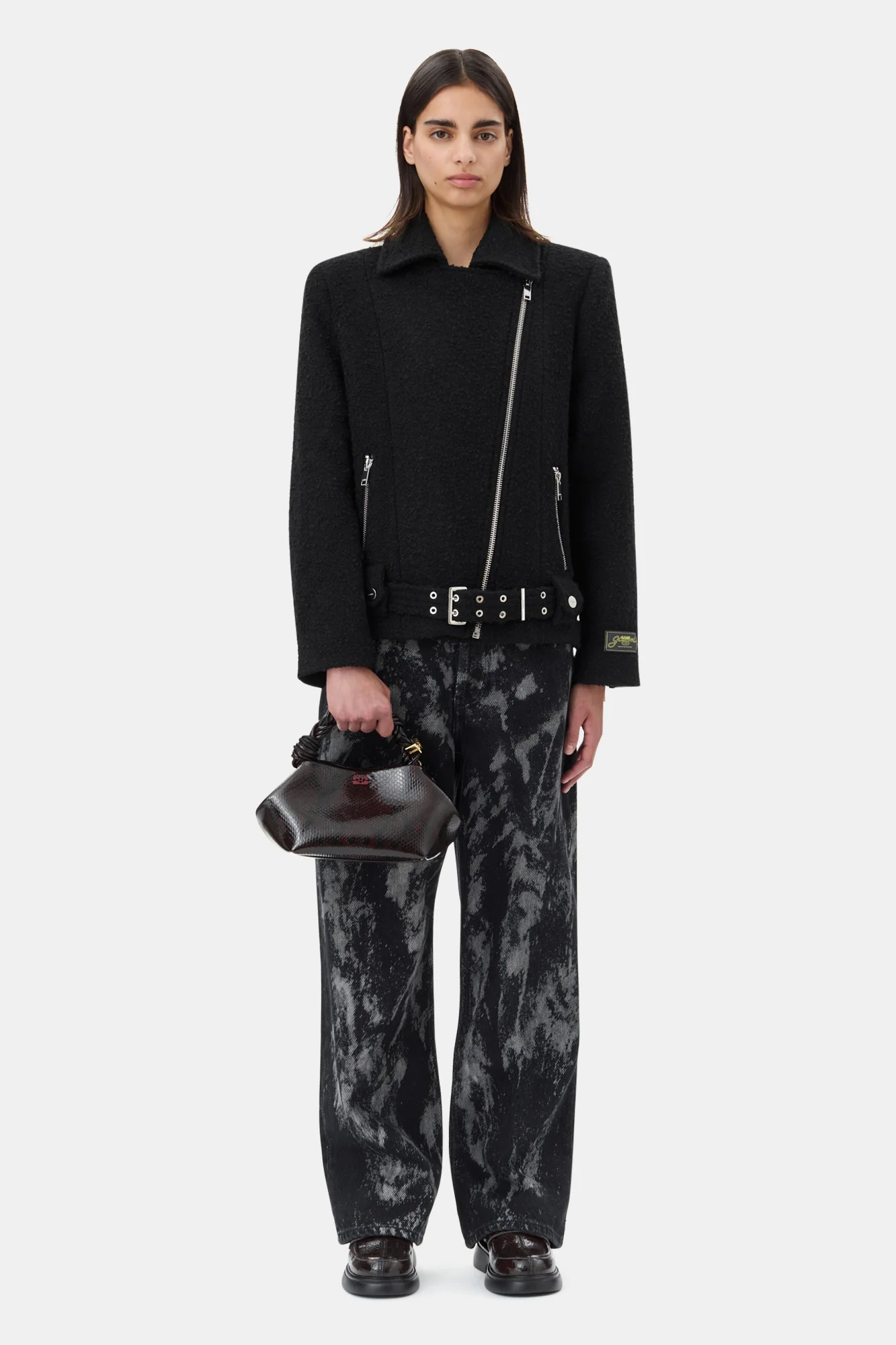 Textured Boucle Wool Jacket | Black - Image 4