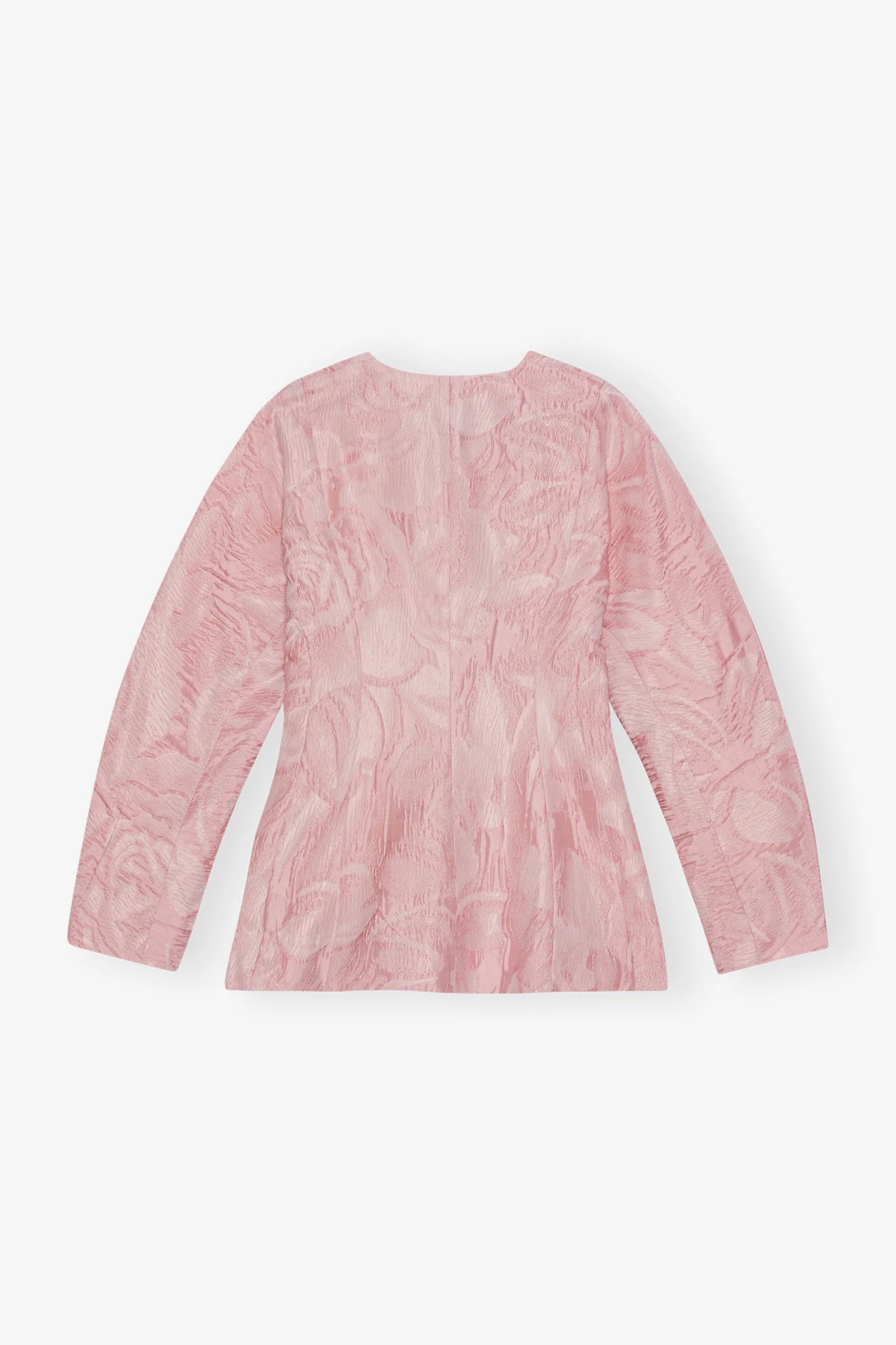 Textured Cloque Curve Sleeve Blazer | Bleached Mauve - Image 2