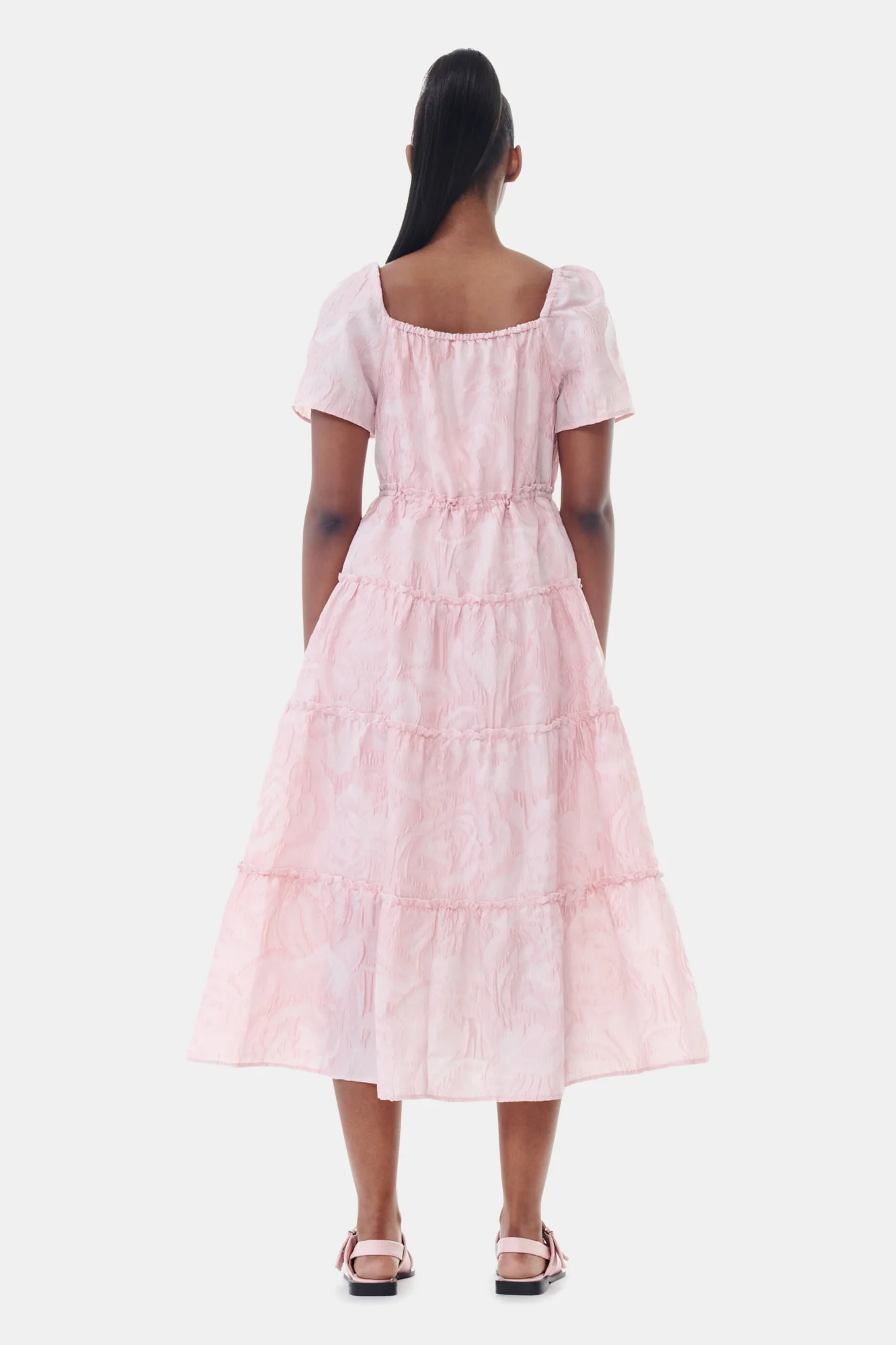 Textured Cloque Layer Dress | Bleached Mauve - Image 6