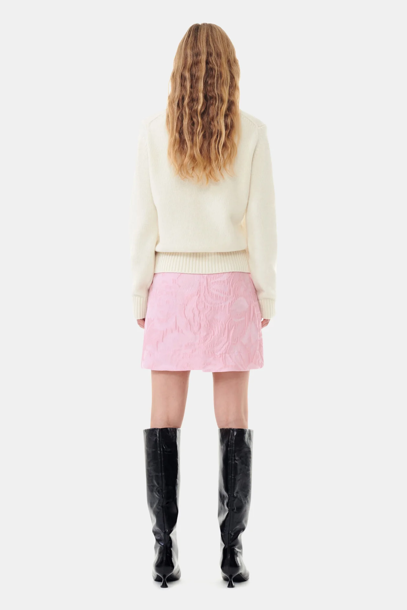 Textured Cloque Mini Skirt | Bleached Mauve - Image 5