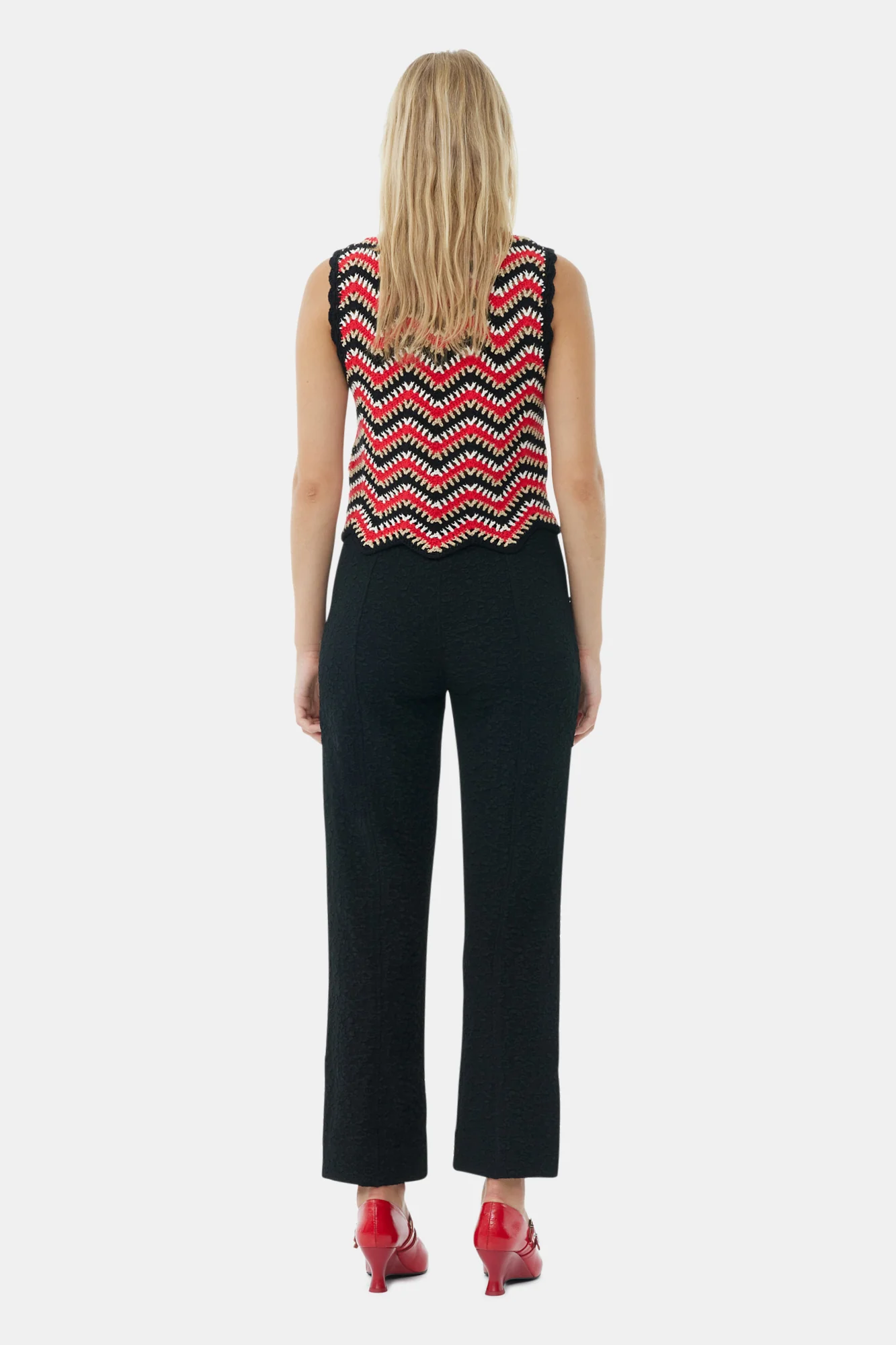 Textured Suiting Cropped Trousers | Black - Image 6