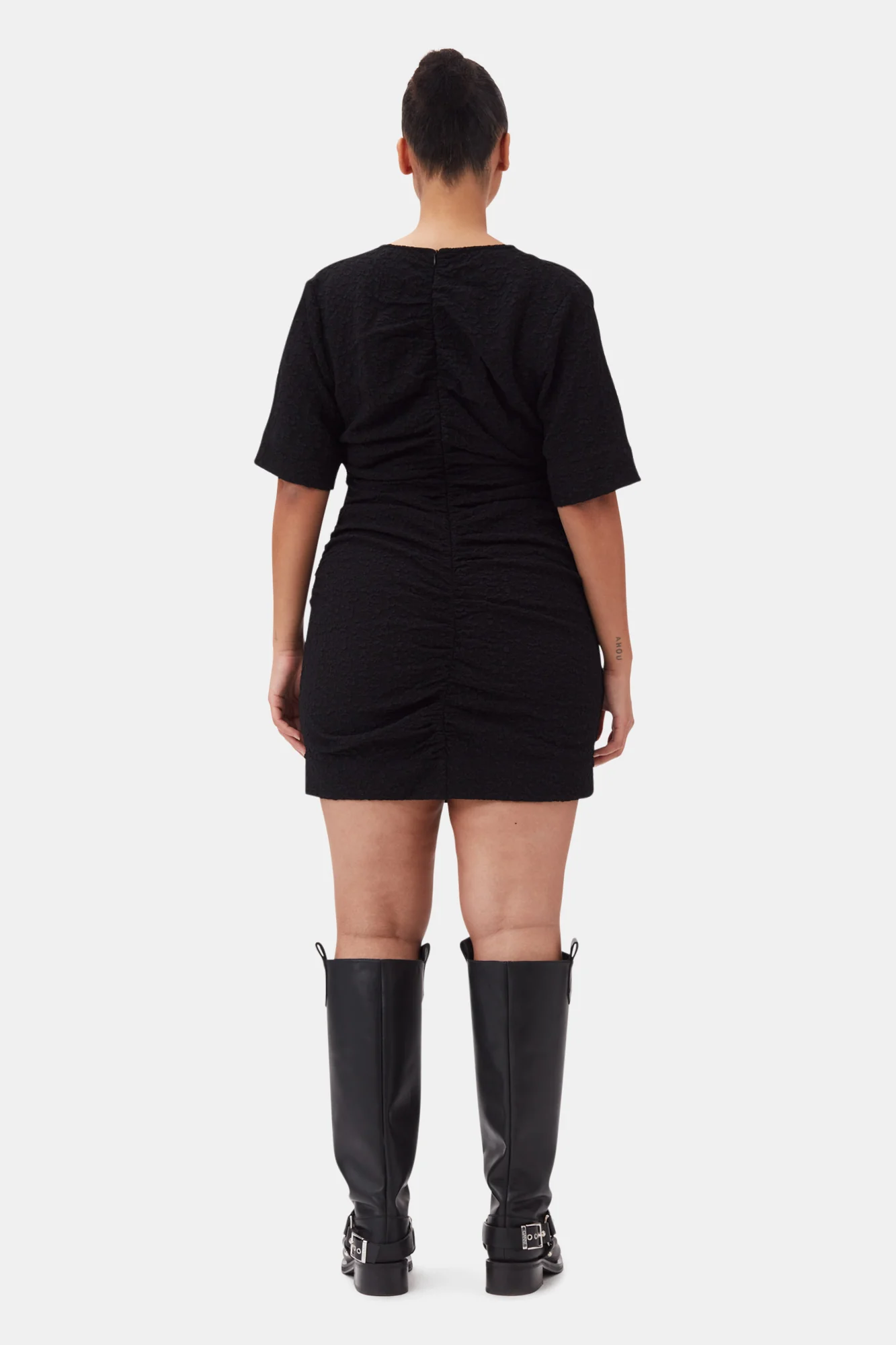 Textured Suiting Mini Dress | Black - Image 10