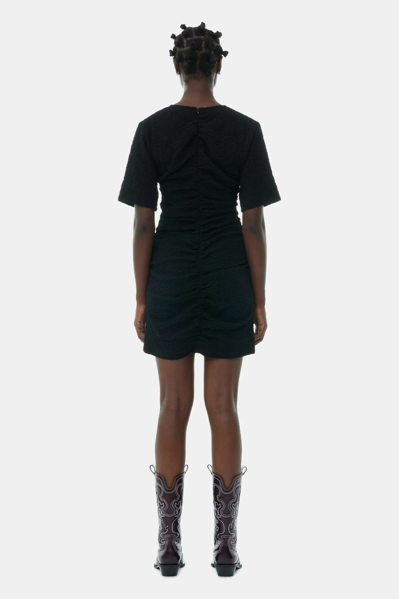 Textured Suiting Mini Dress | Black - Image 6