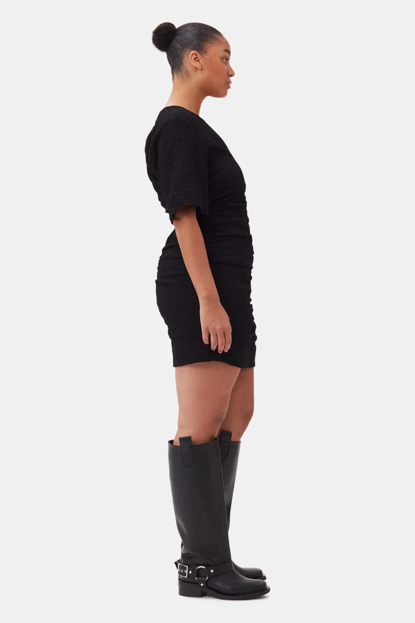 Textured Suiting Mini Dress | Black - Image 9