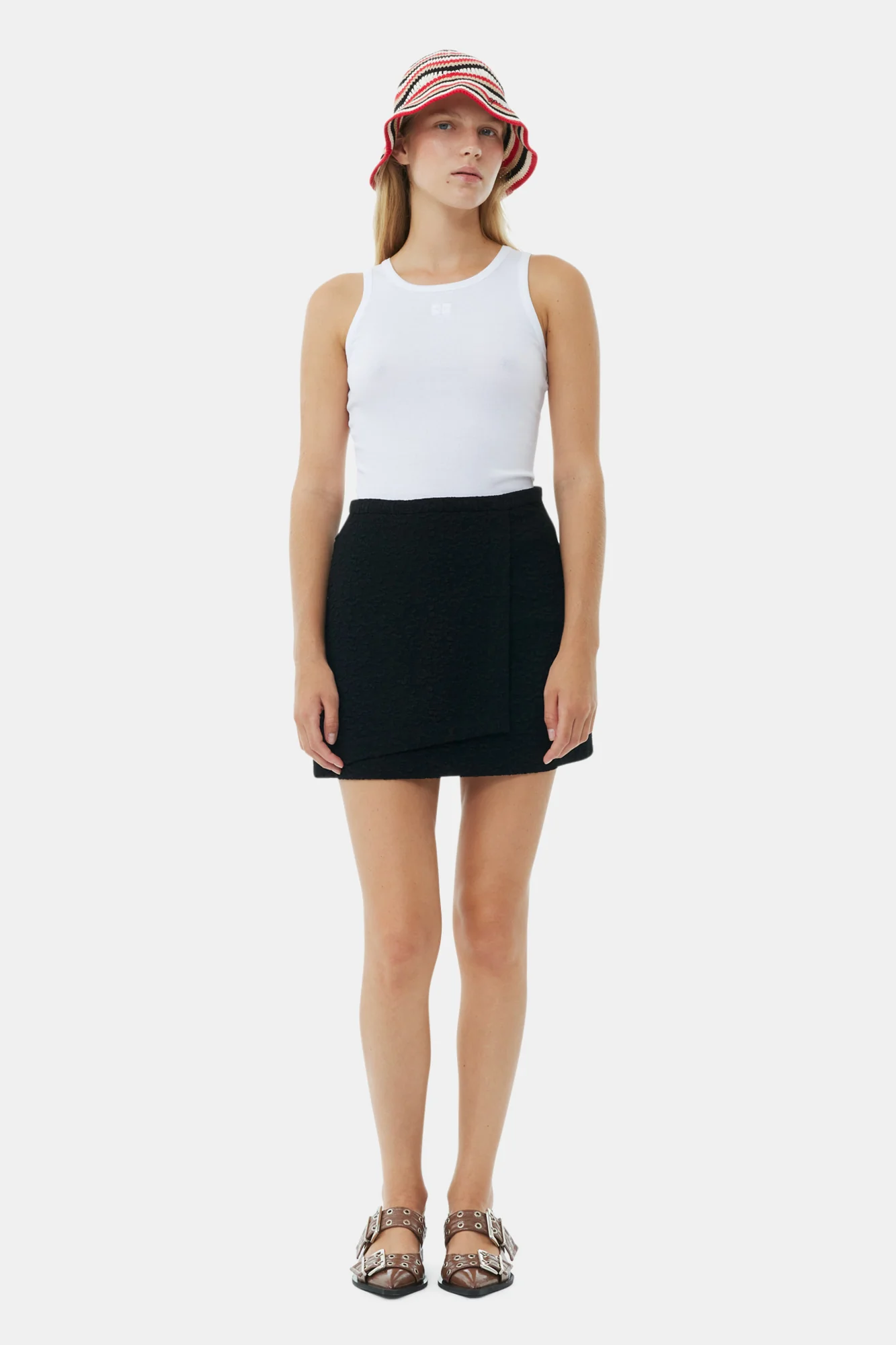 Textured Suiting Mini Skirt | Black - Image 3