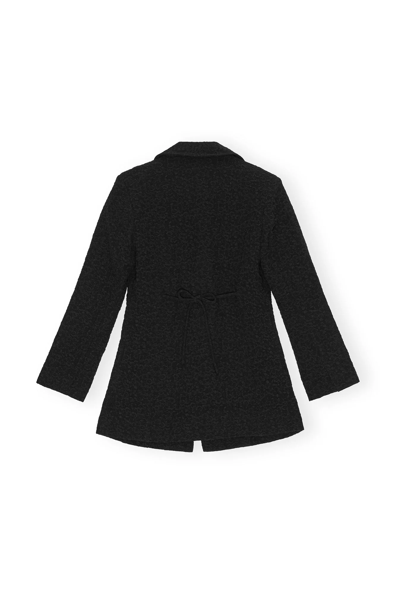 Textured Suiting Tie String Blazer | Black - Image 2