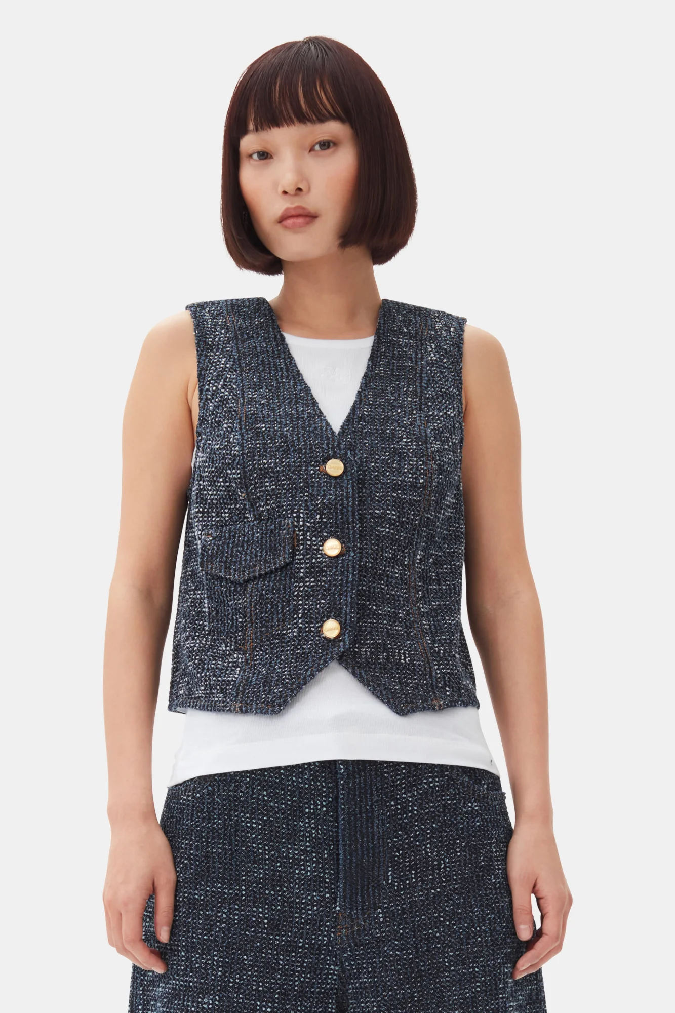 Textured Vest | Rinse - Image 3