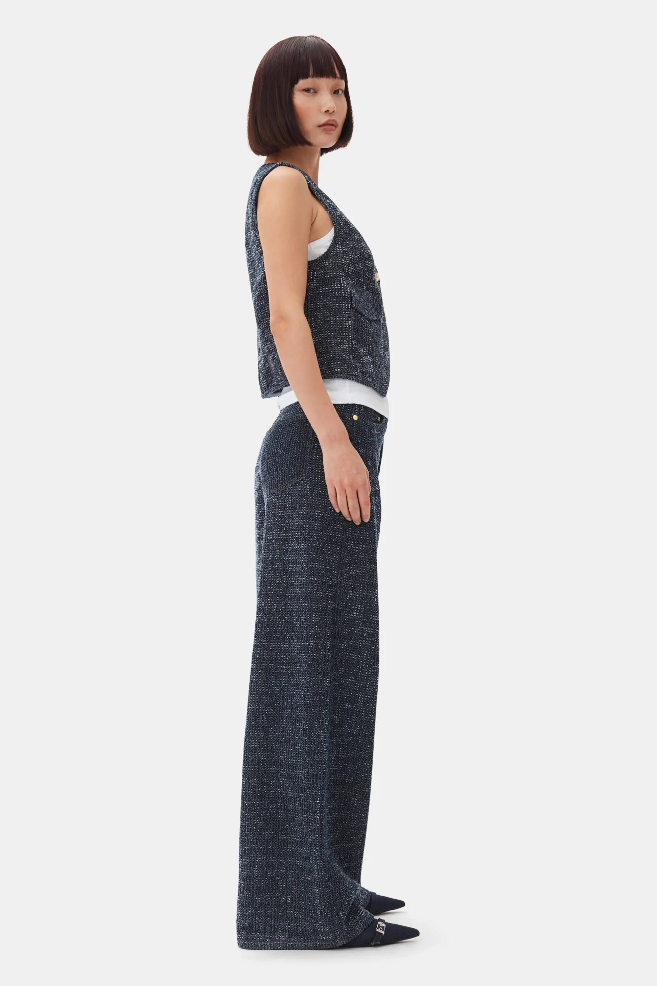 Textured Vest | Rinse - Image 5