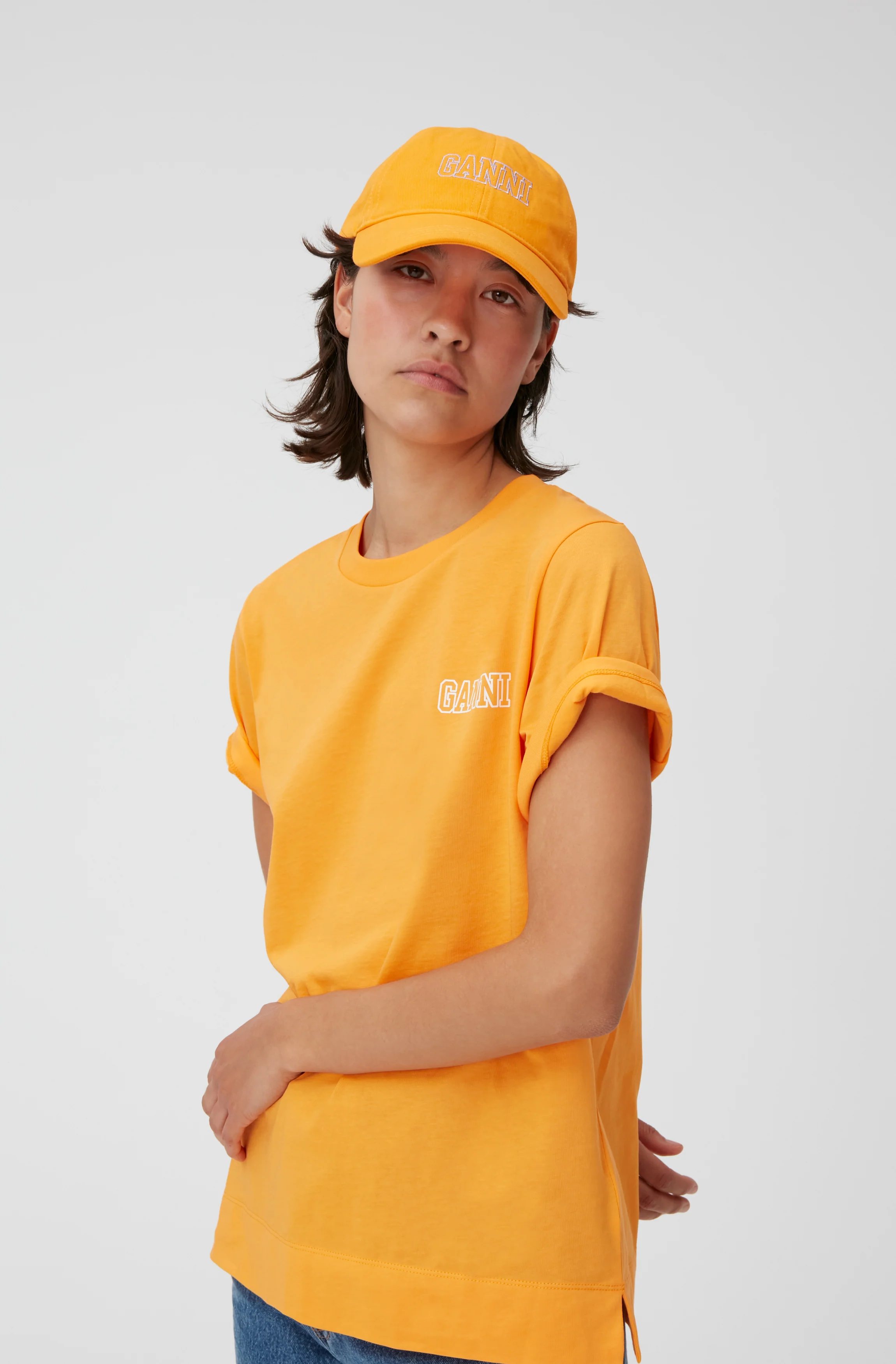 Thin Software Jersey O-Neck T-Shirt | Bright Marigold - Image 3