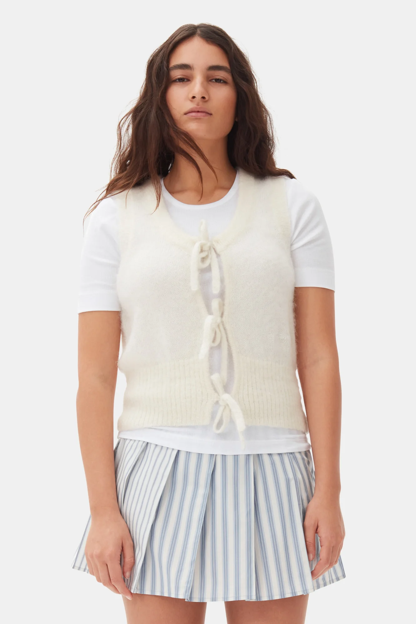 Tie String Vest | Egret - Image 3