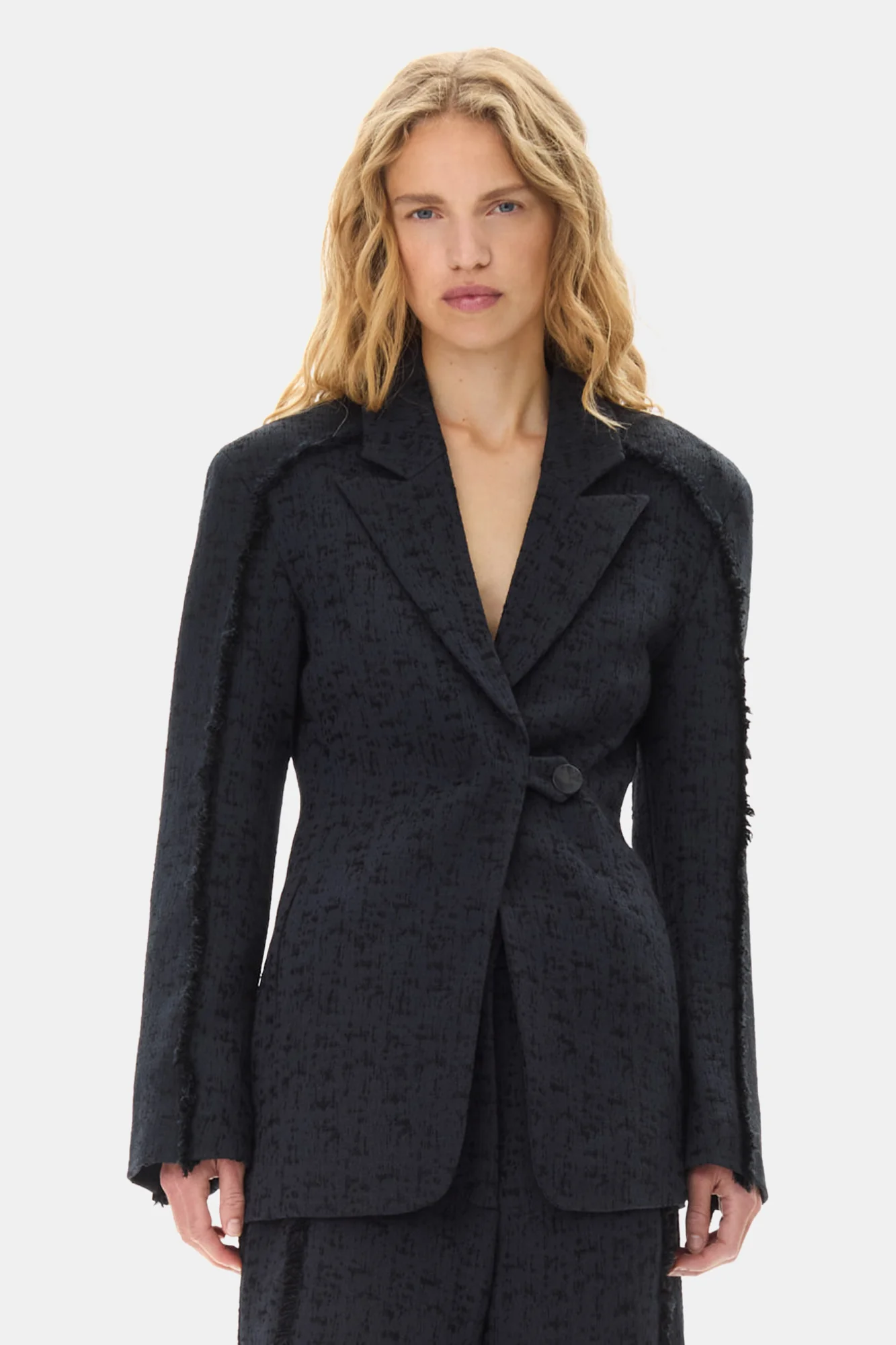Tweed Suiting Blazer | Black - Image 4
