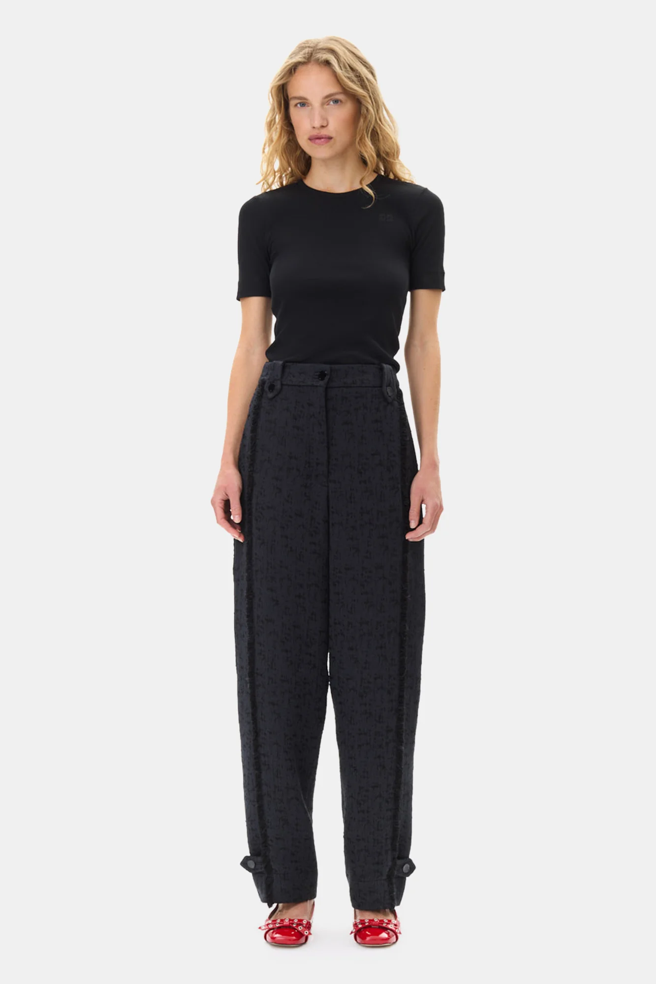 Tweed Suiting Trousers | Black - Image 3