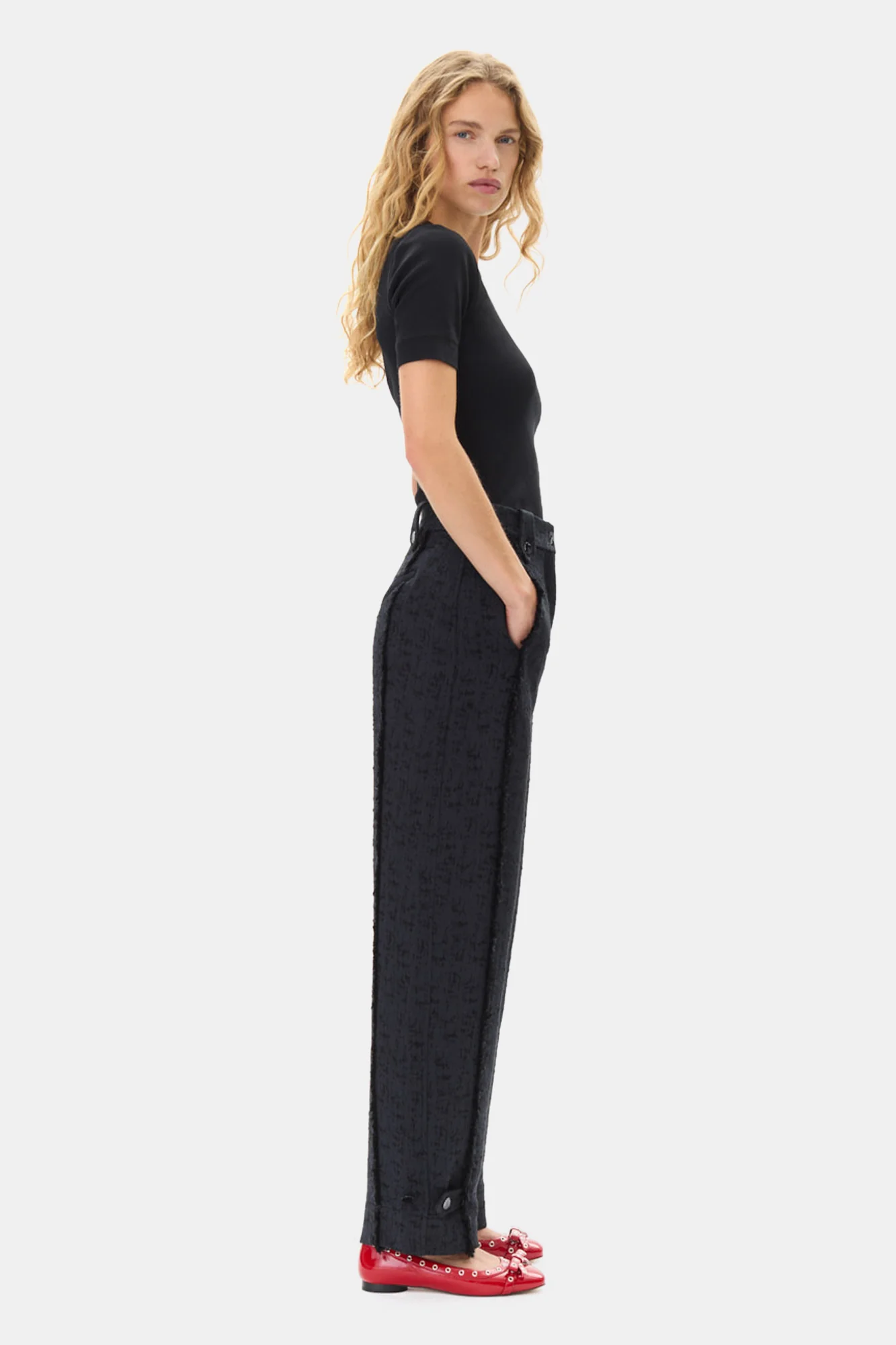 Tweed Suiting Trousers | Black - Image 5