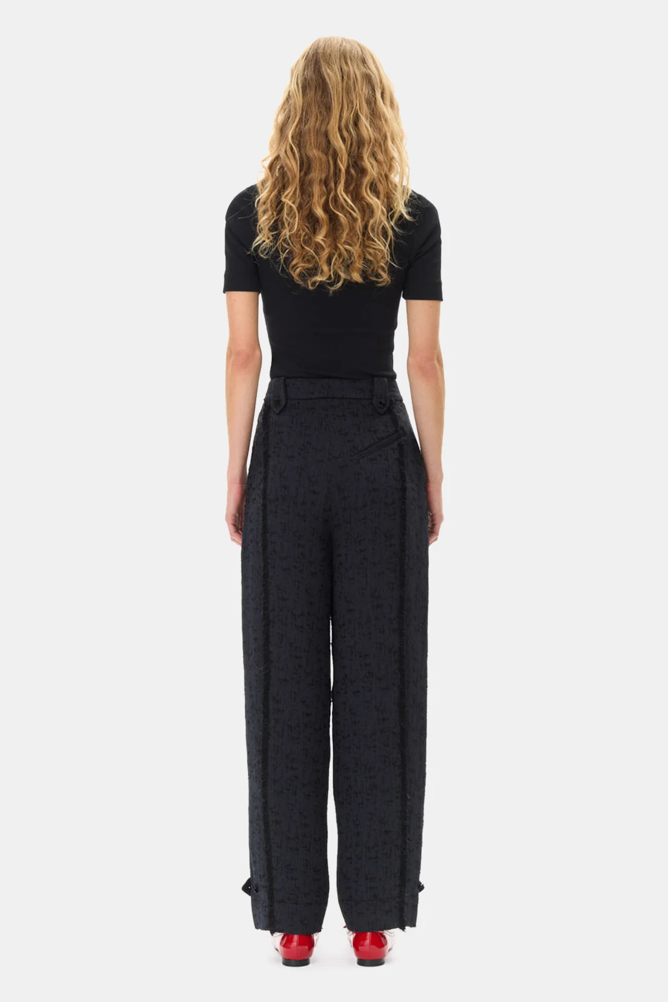 Tweed Suiting Trousers | Black - Image 6