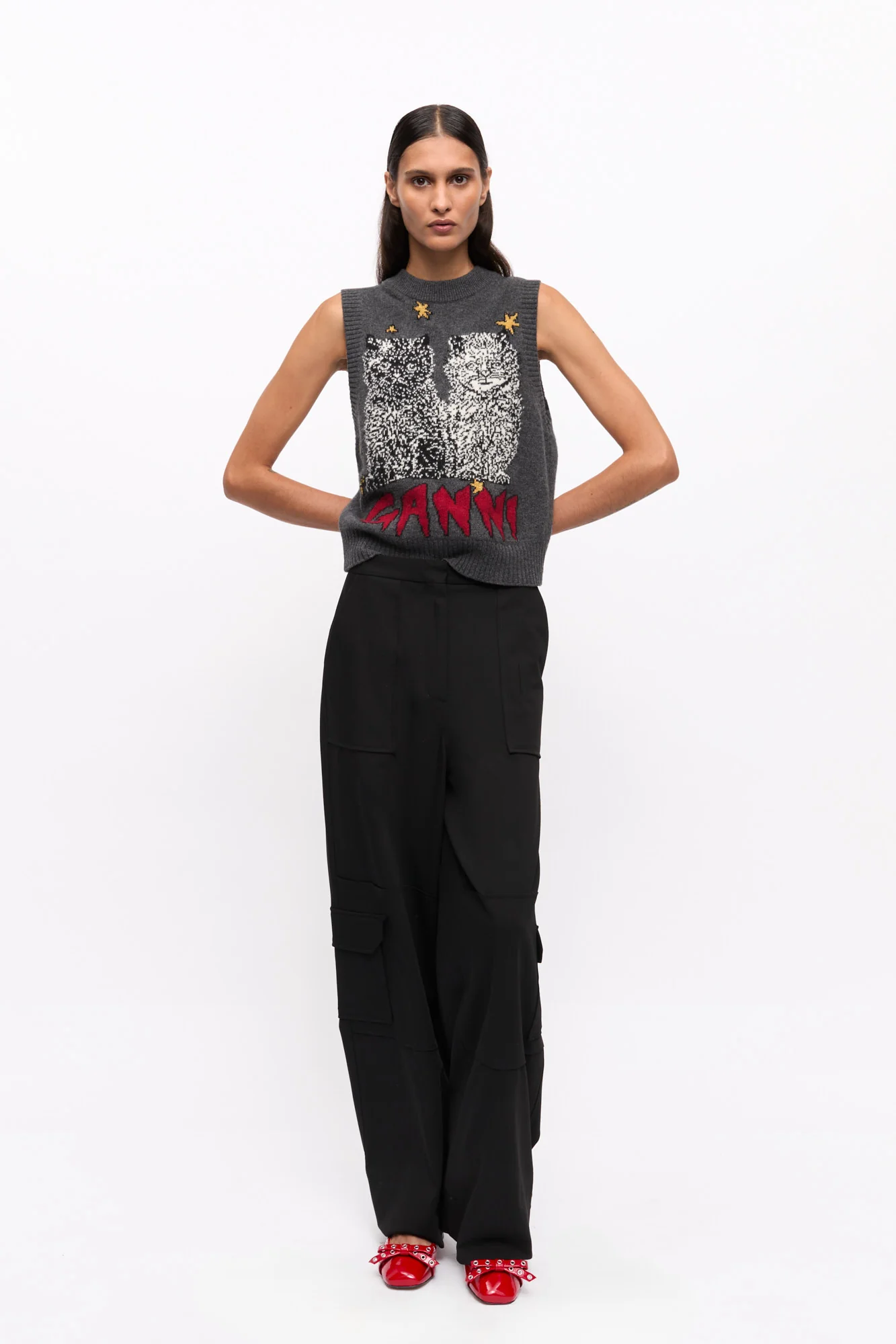 Twill Suiting Cargo Trousers | Black - Image 3