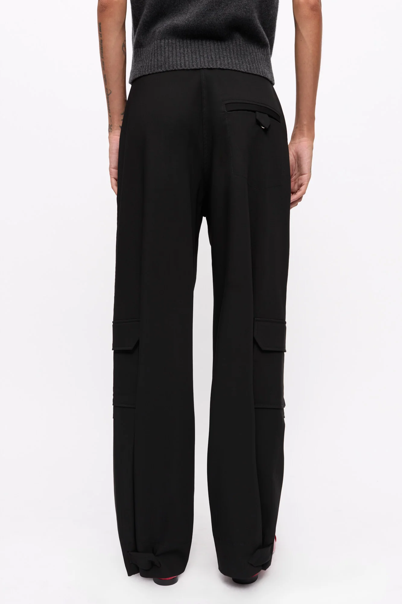Twill Suiting Cargo Trousers | Black - Image 5