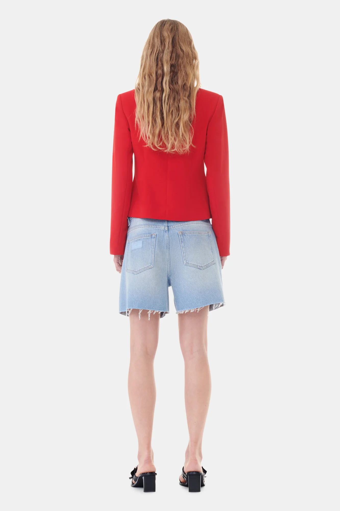 Twill Suiting Fitted Blazer | Barbados Cherry - Image 6