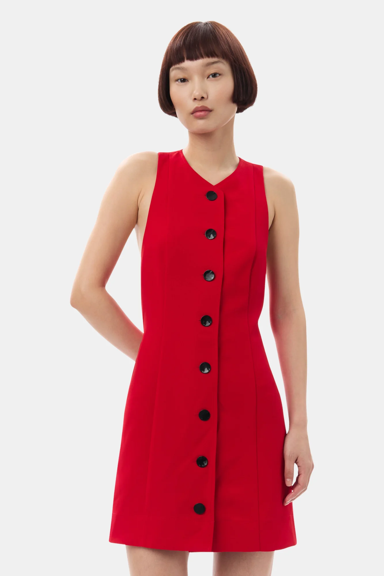 Twill Suiting Mini Dress | Barbados Cherry - Image 4